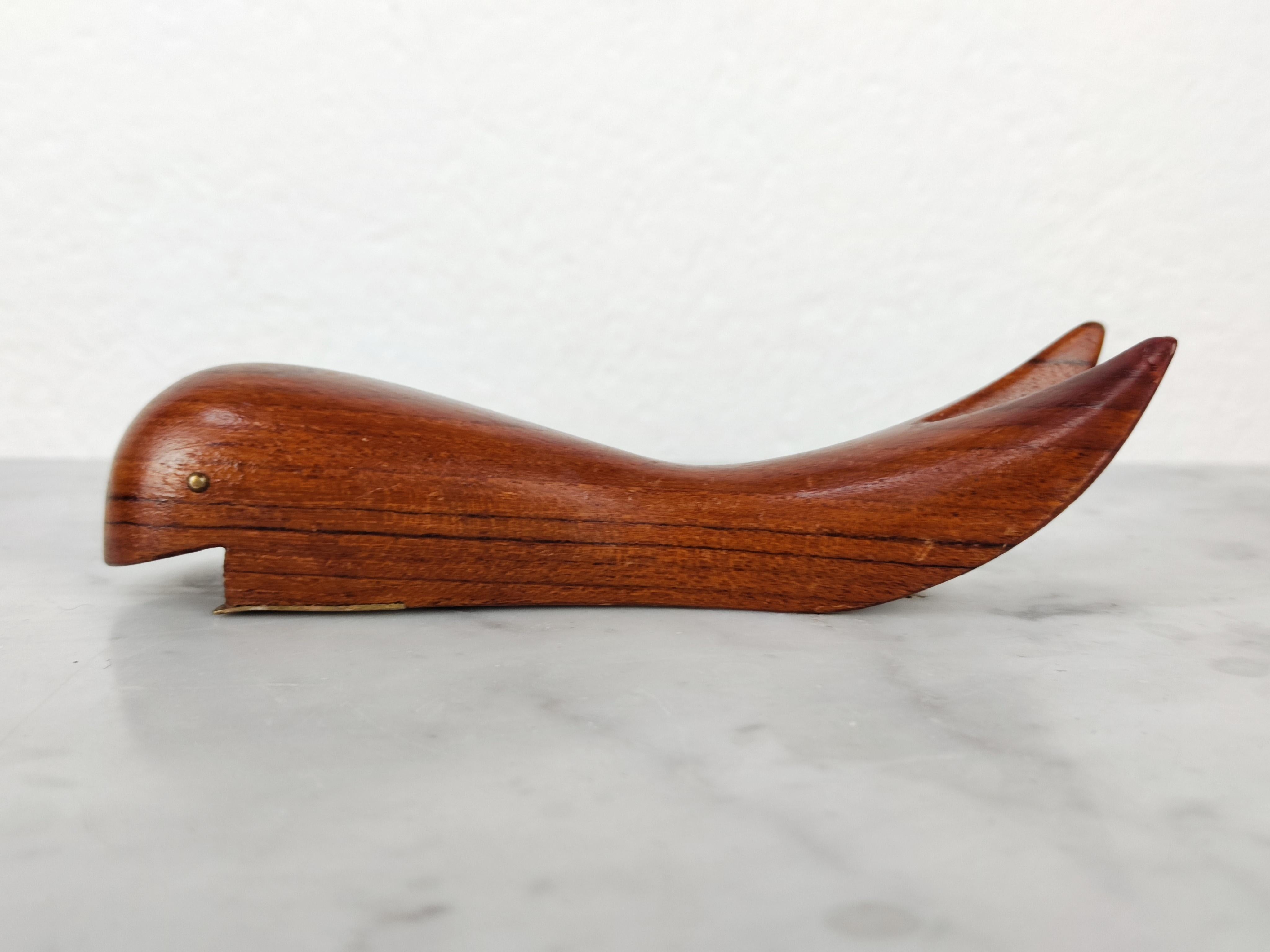 Mid Century Modern Danish Teak Wood Bottle Opener Shaped as Whale, Denmark 1960s For Sale 1