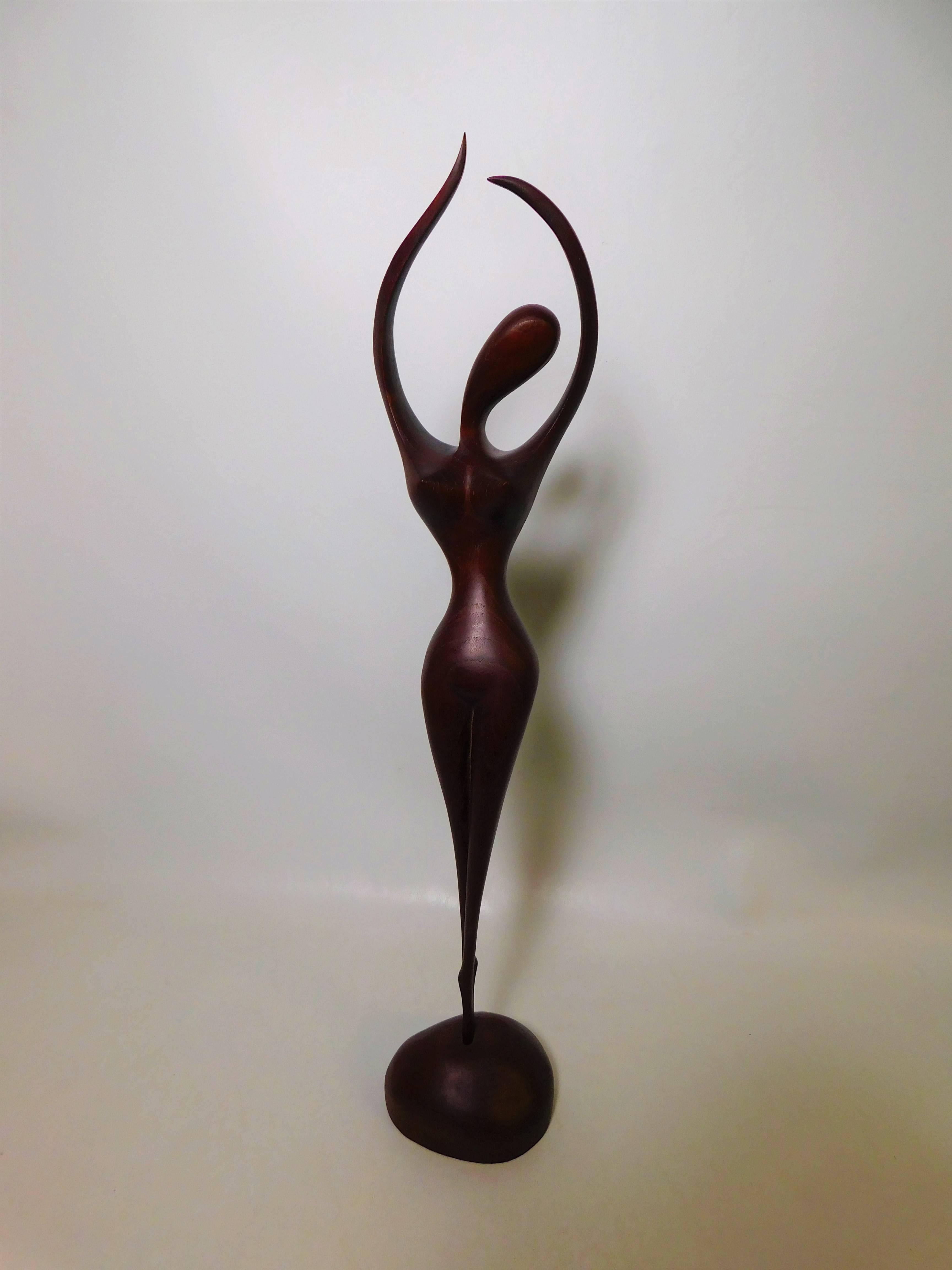 Scandinavian Modern Mid-Century Modern Danish Teak Wood Nude Woman Sculpture