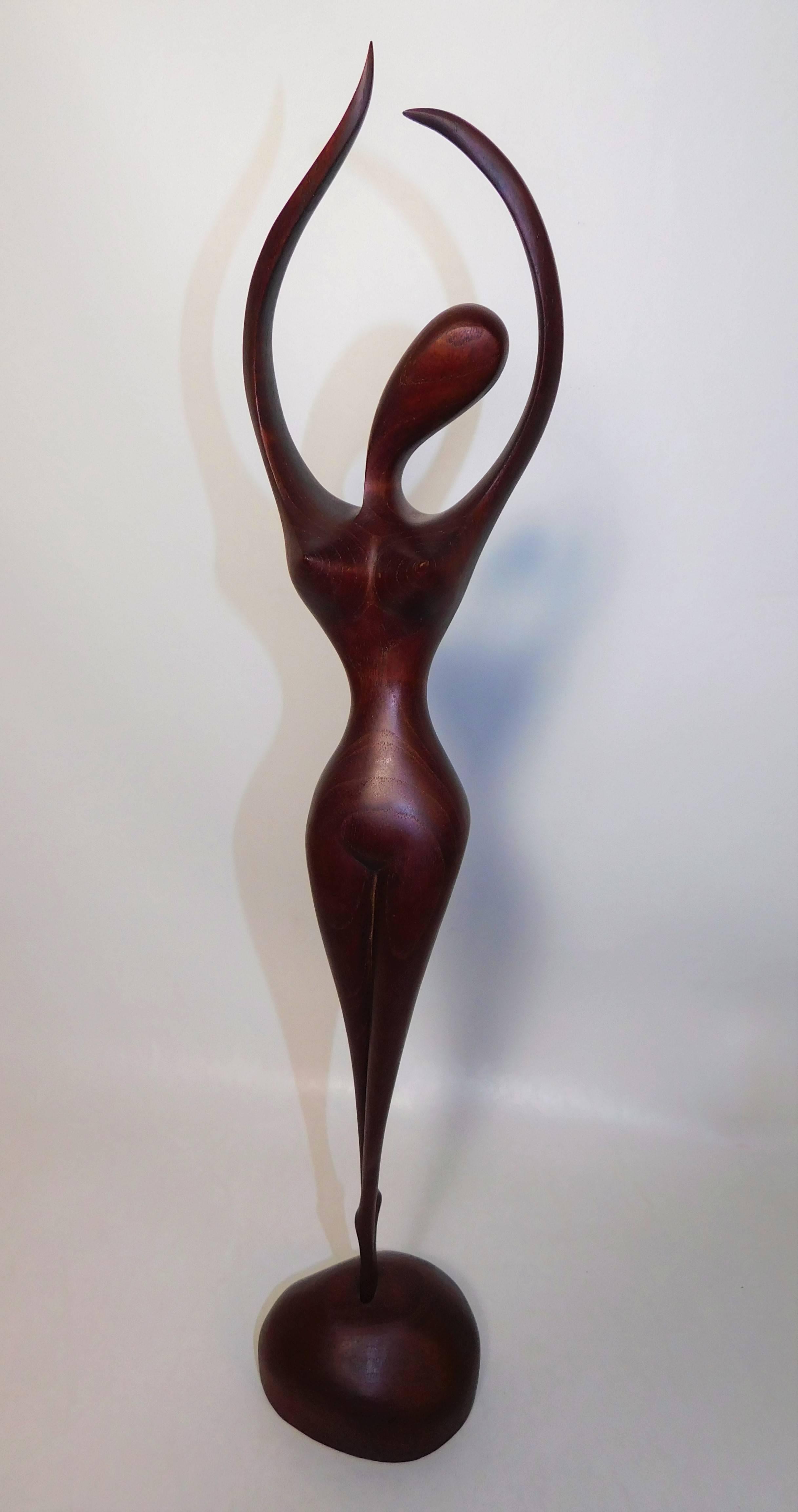 20th Century Mid-Century Modern Danish Teak Wood Nude Woman Sculpture