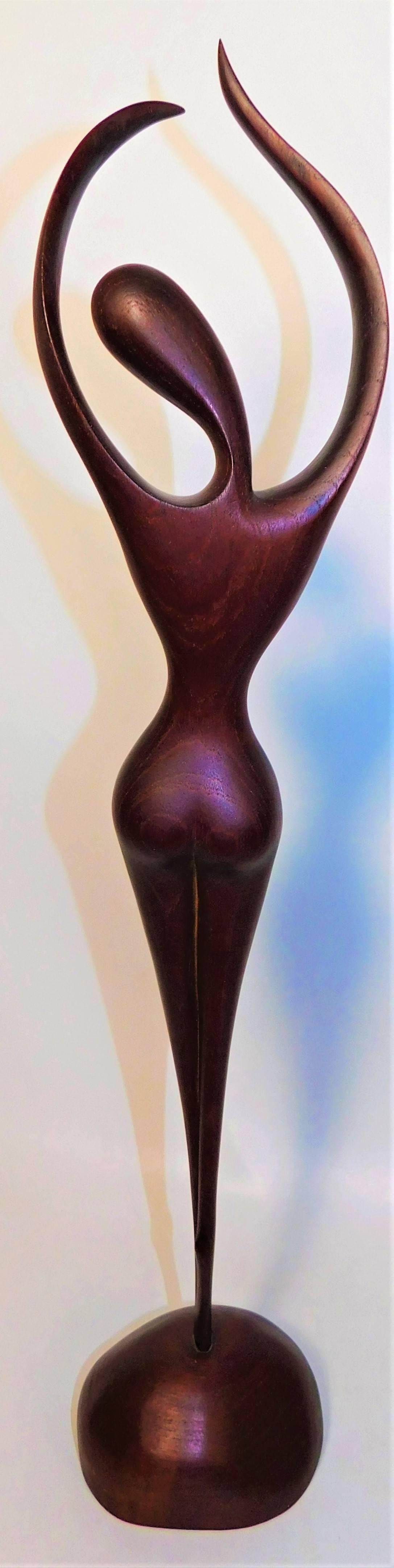 Mid-Century Modern Danish Teak Wood Nude Woman Sculpture 2