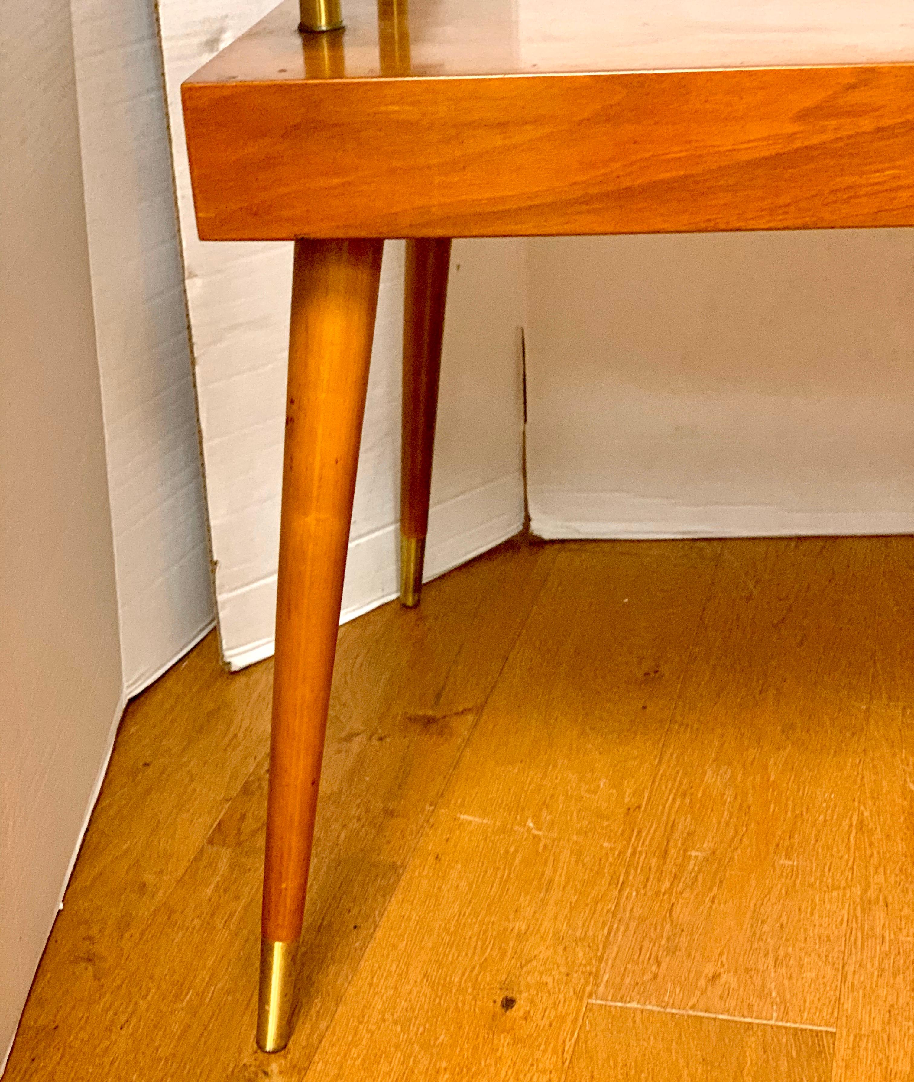 Late 20th Century Mid-Century Modern Danish Two-Tiered Table Teak and Sliding Glass