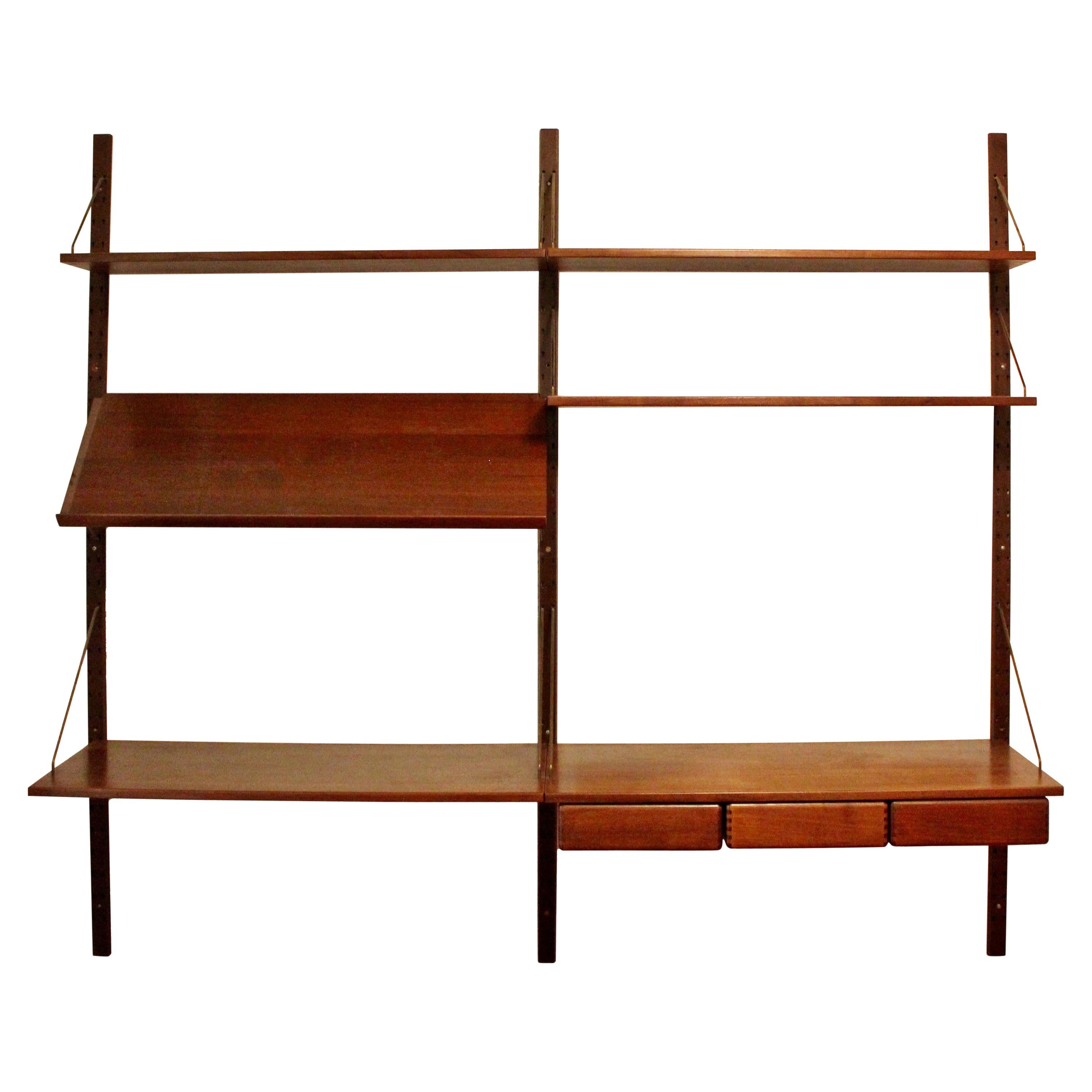 Mid-Century Modern Danish Wall Mounted Floating Shelving Unit Poul Cadovious