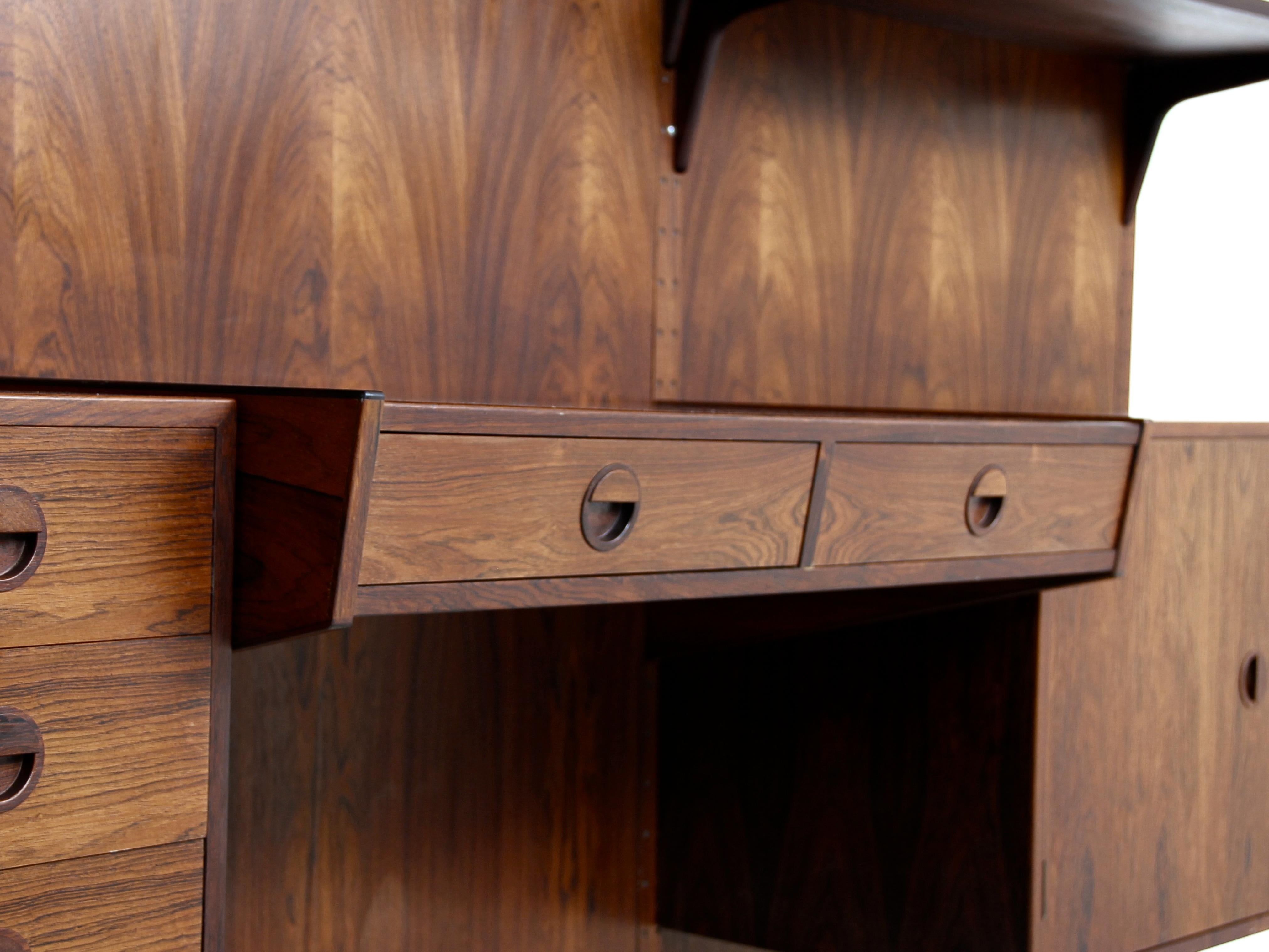 Mid-Century Modern Danish Wall System in Rosewood 3