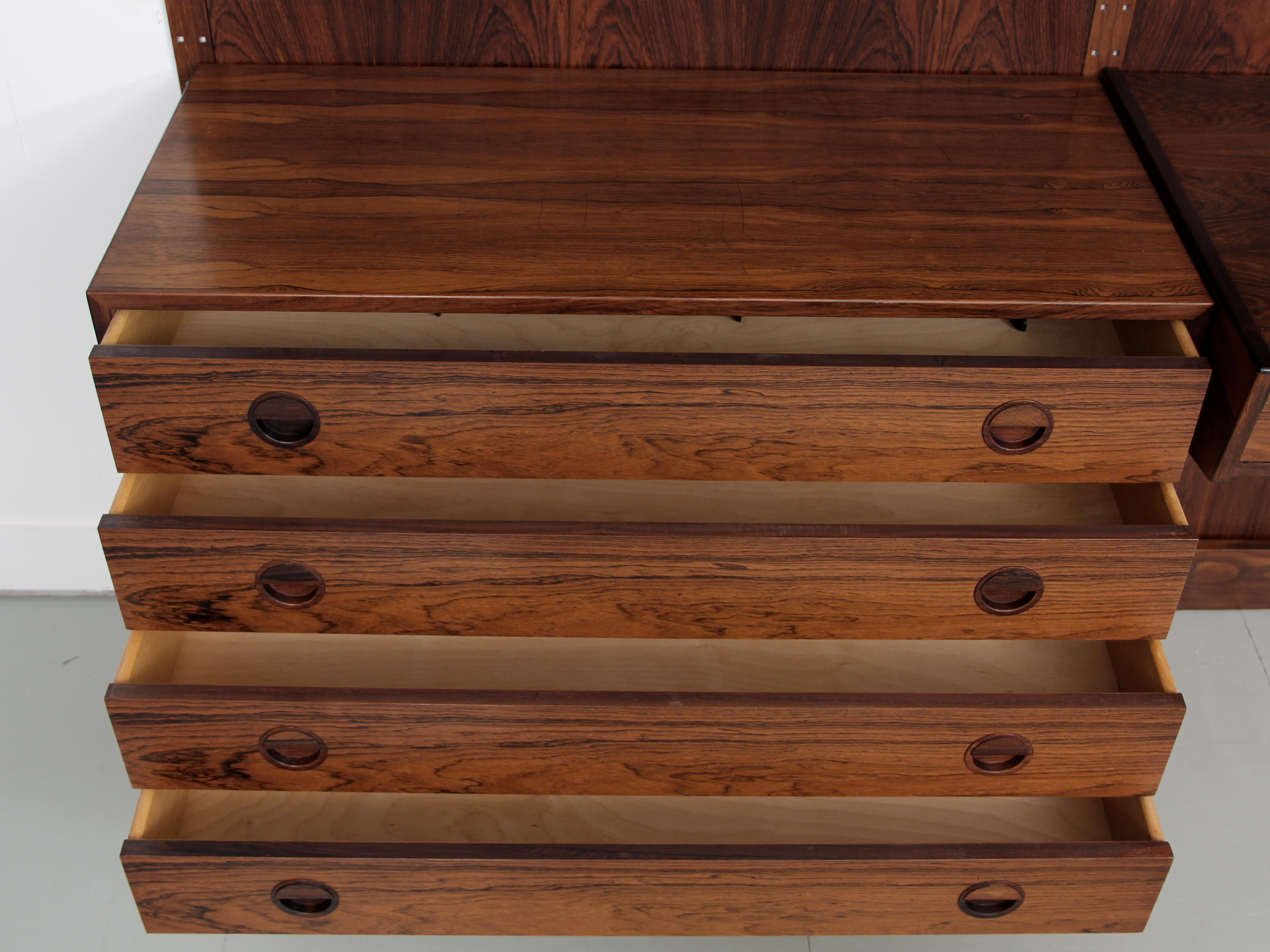 Mid-Century Modern Danish Wall System in Rosewood 4
