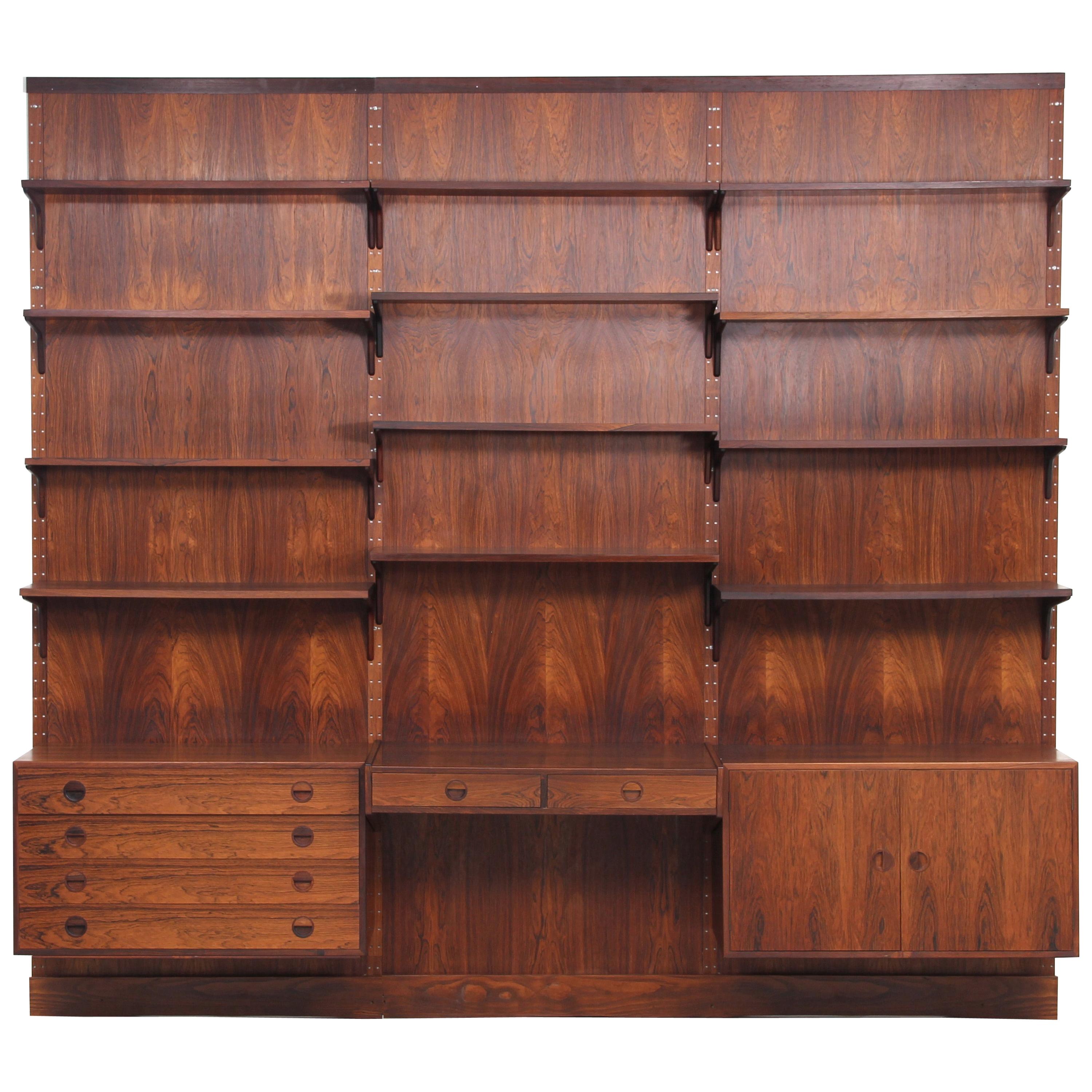 Mid-Century Modern Danish Wall System in Rosewood