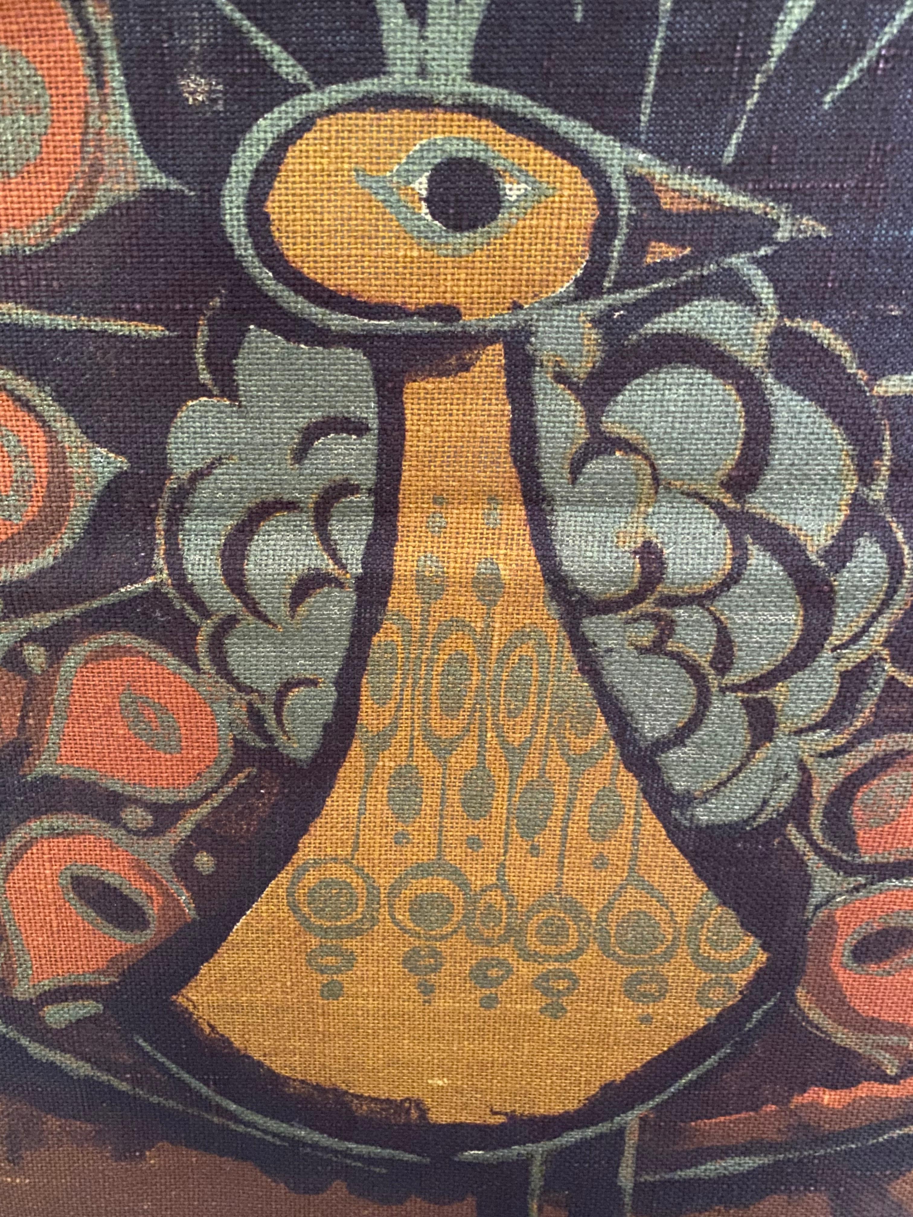 Jute Mid-Century Modern Danish Wall Tapestry by Hans J. Schöbel for Sodahl For Sale