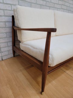 Mid Century Modern Danish Walnut Sofa by Ib Kofod-Larsen Newly Reupholstered