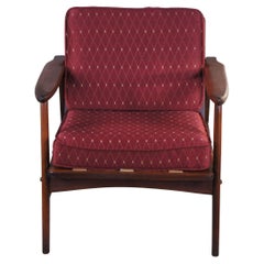 Mid-Century Modern Danish Walnut Scandinavian Spindle Back Lounge Arm Chair MCM