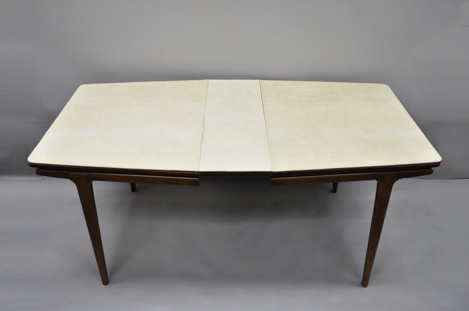 Mid-Century Modern Danish Walnut Sculpted Edge Dining Table with 1 Leaf 4