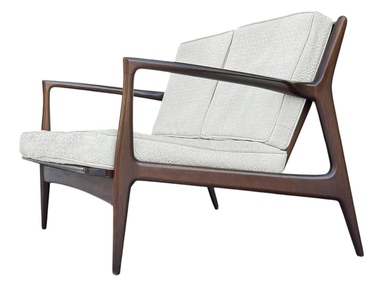 Mid-20th Century Mid Century Modern Danish Walnut Sofa, Love Seat or Settee by Kofod Larsen Selig For Sale