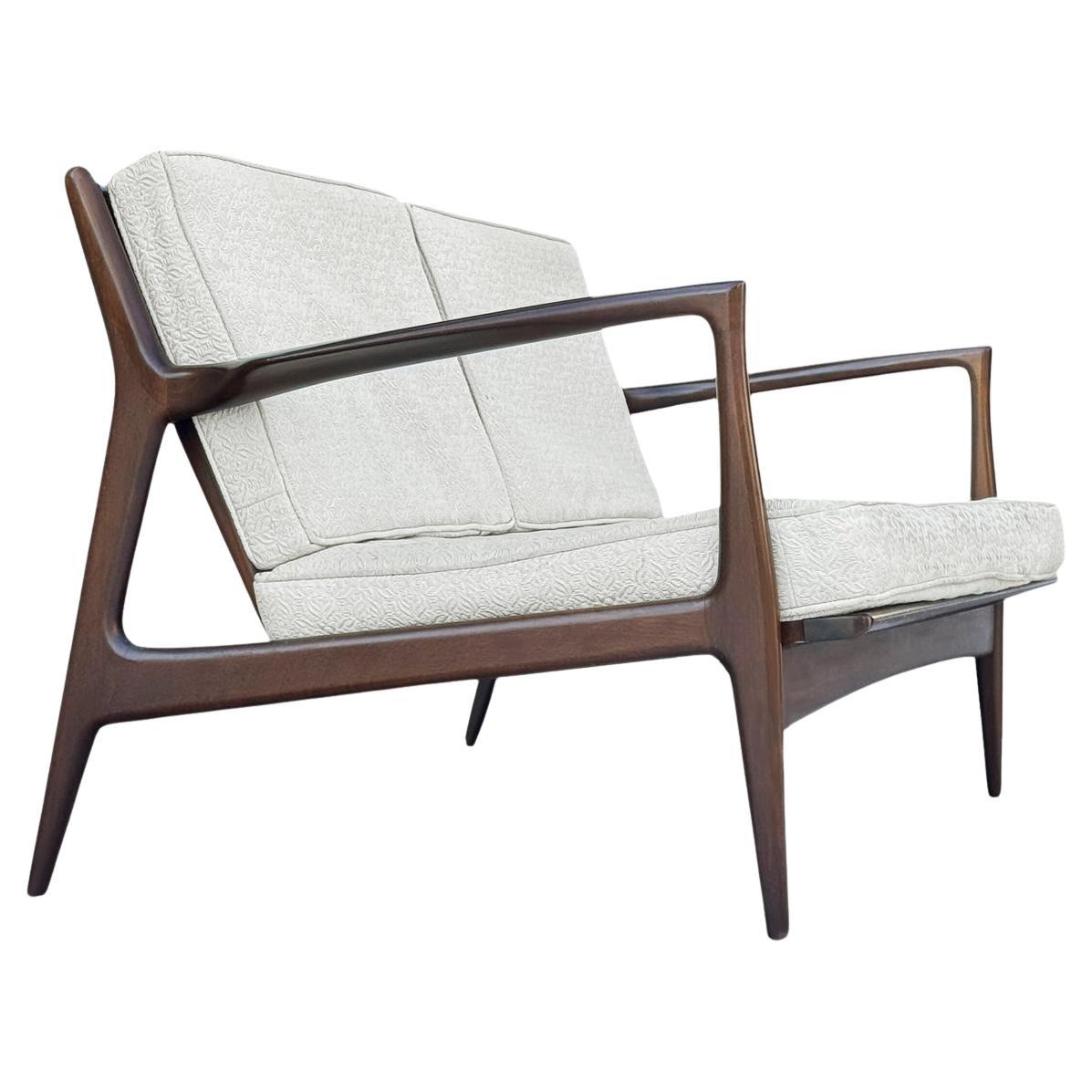Mid Century Modern Danish Walnut Sofa, Love Seat or Settee by Kofod Larsen Selig