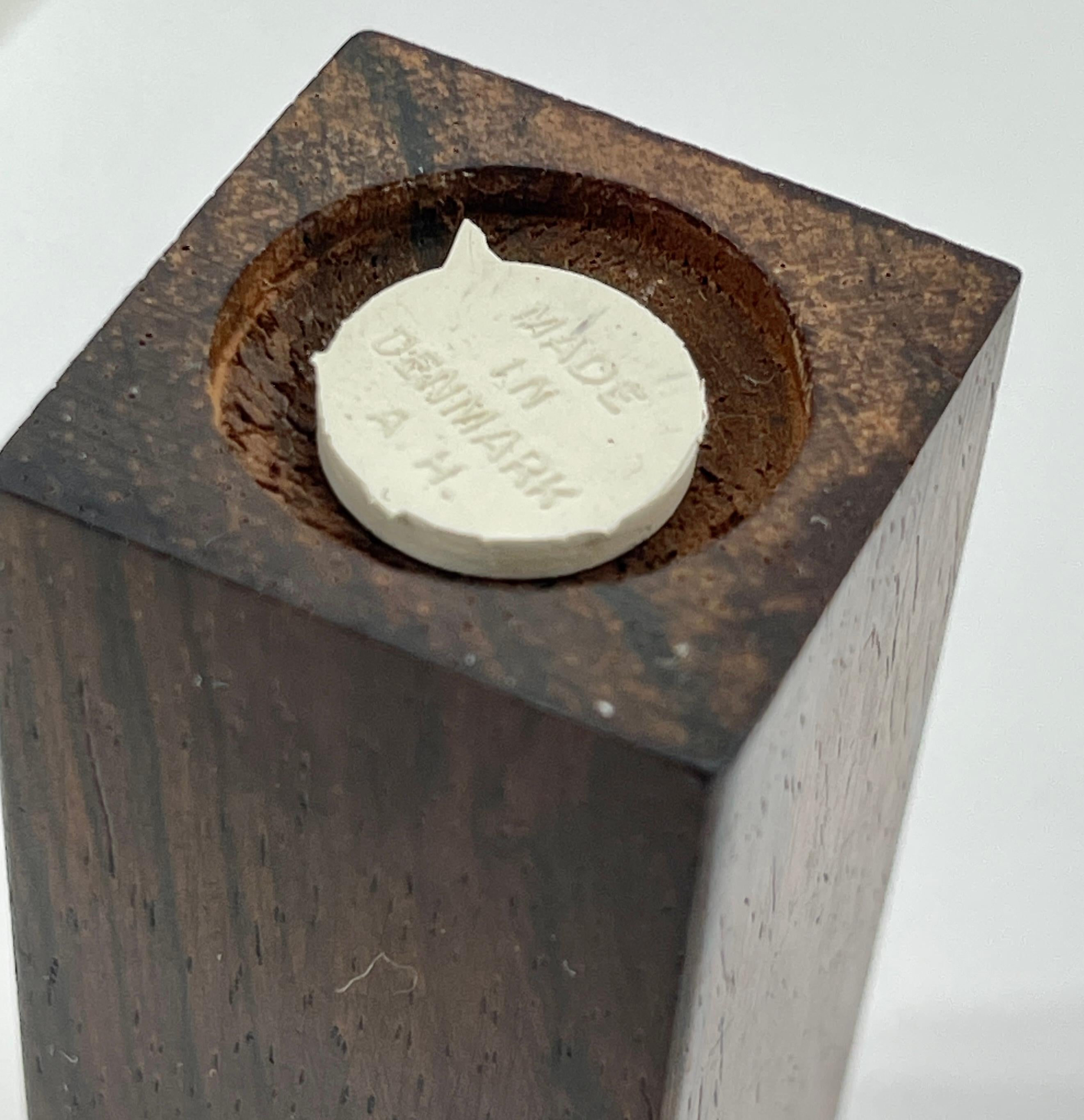 Mid-Century Modern Danish Wood Salt and Pepper Shaker Set By A H Denmark 4