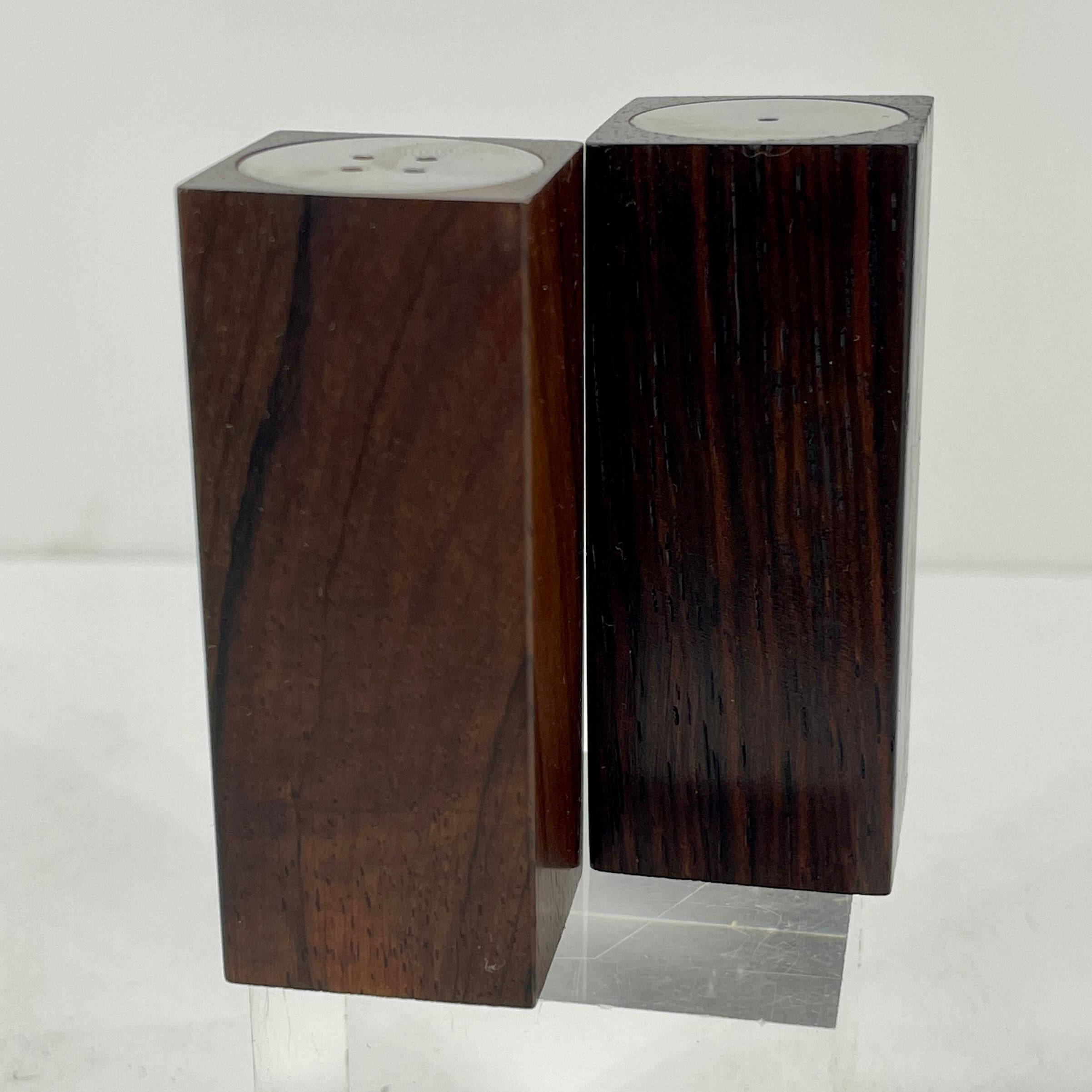 Mid-Century Modern Danish Wood Salt and Pepper Shaker Set By A H Denmark In Good Condition In Haddonfield, NJ