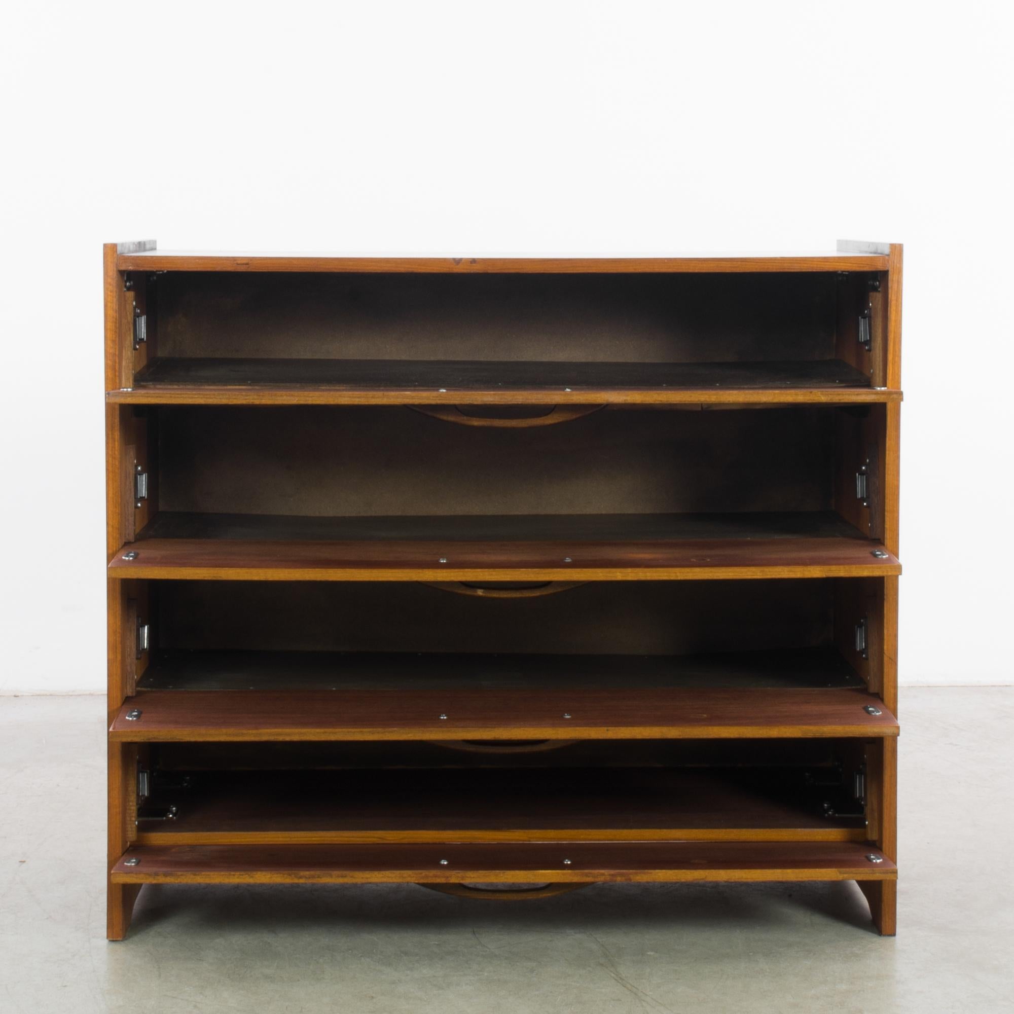 Veneer Mid-Century Modern Danish Wooden Shoe Cabinet