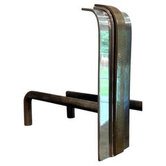 Mid-Century Modern Danny Alessandro Polished Nickel Brass Skyscraper Andirons