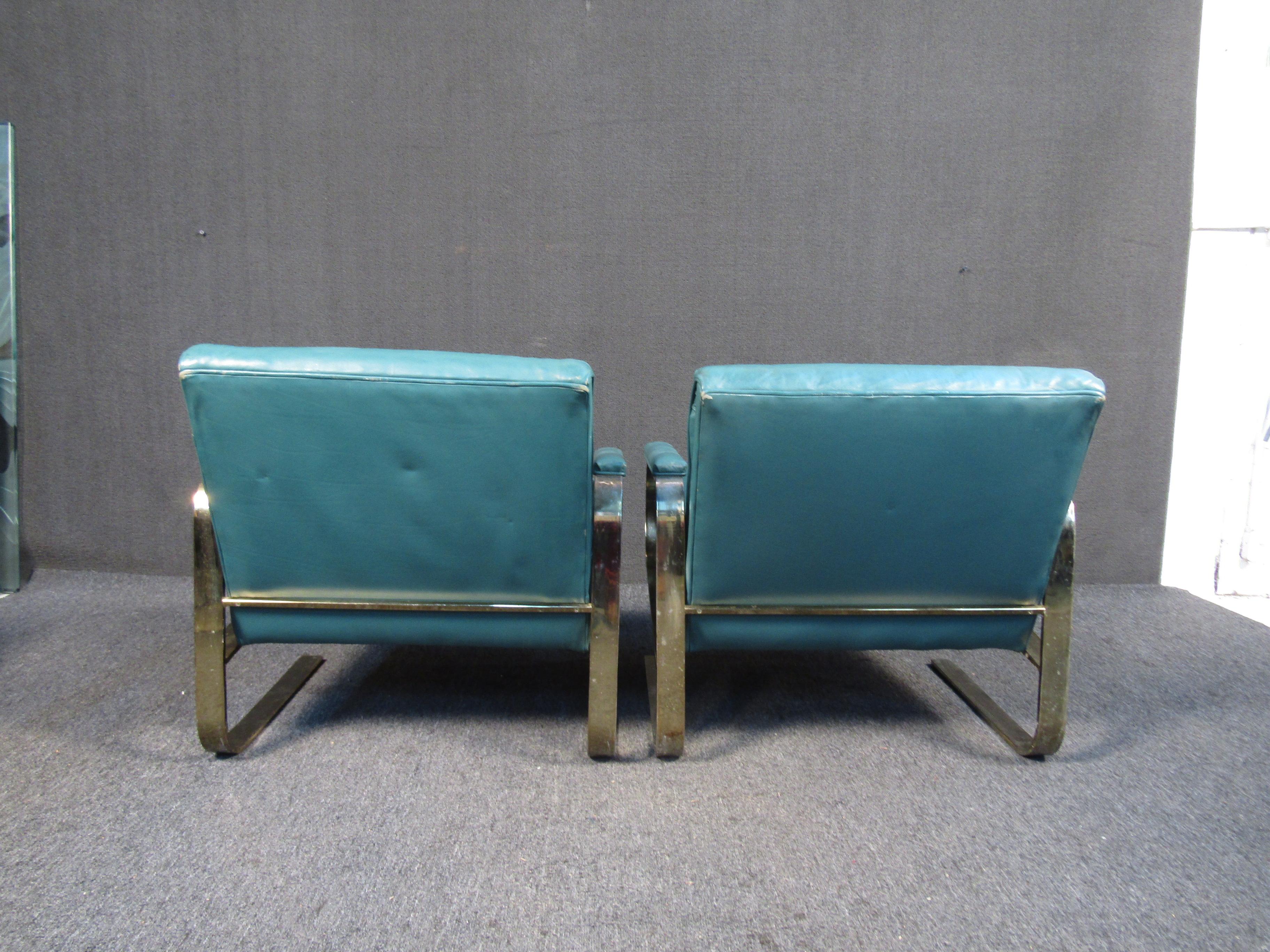 Late 20th Century Mid Century Modern Dansen Cantilever Lounge Chairs