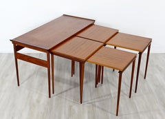 Mid-Century Modern Dansk Set of Teak Nesting Coffee Side Tables 1950-1960 Danish