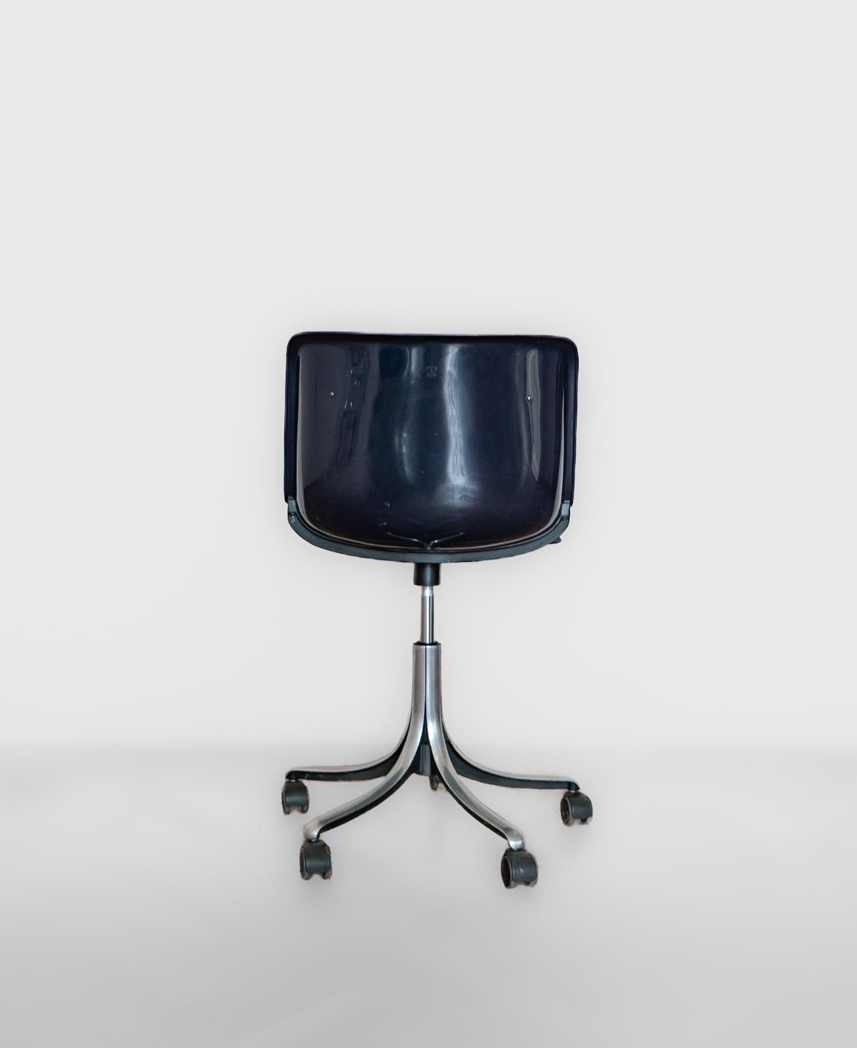 Mid-Century Modern Dark Blue Office Chair Modus 5 by Osvaldo Borsani, Italy 1970 For Sale 5