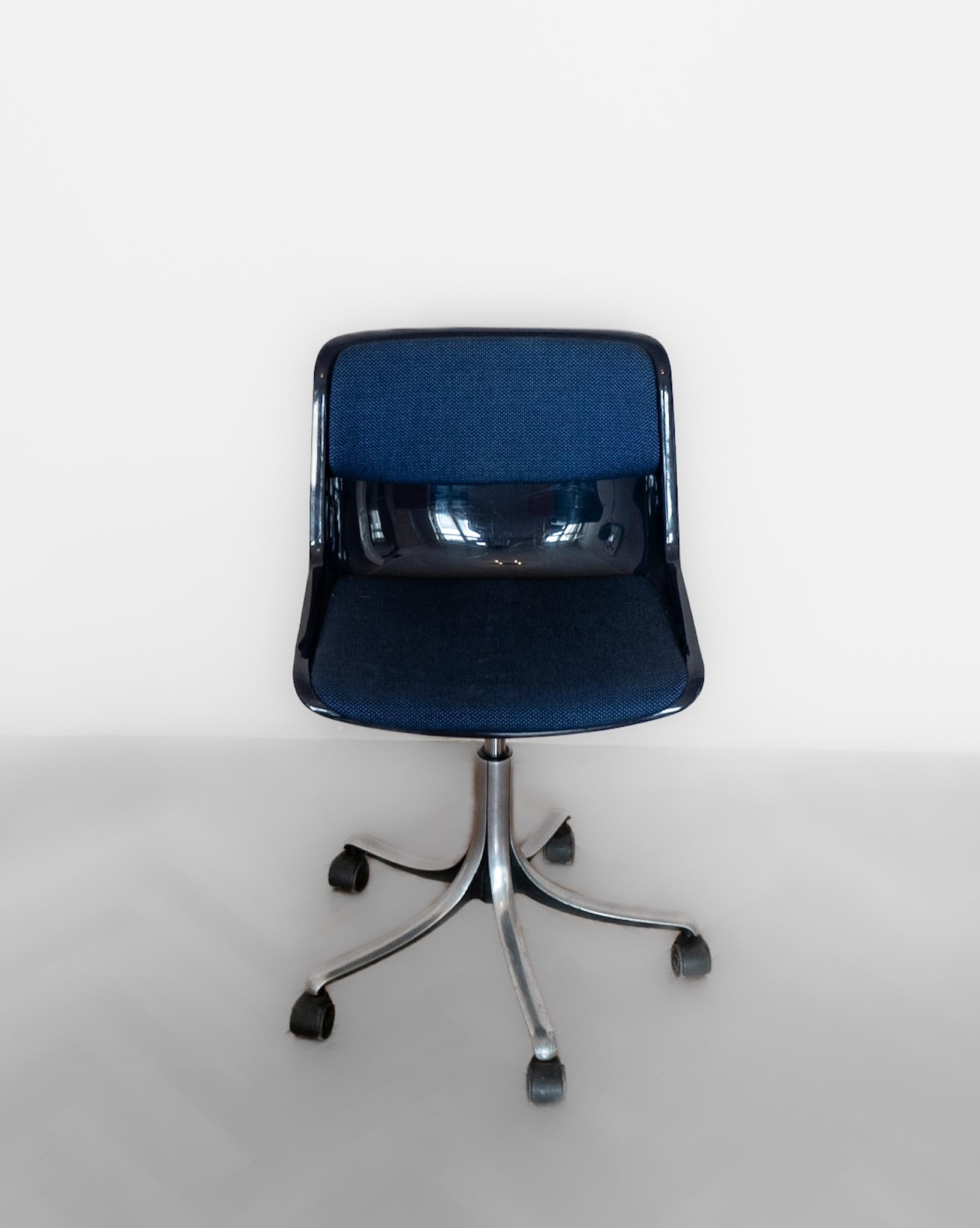 Mid-Century Modern Dark Blue Office Chair Modus 5 by Osvaldo Borsani, Italy 1970 For Sale 3