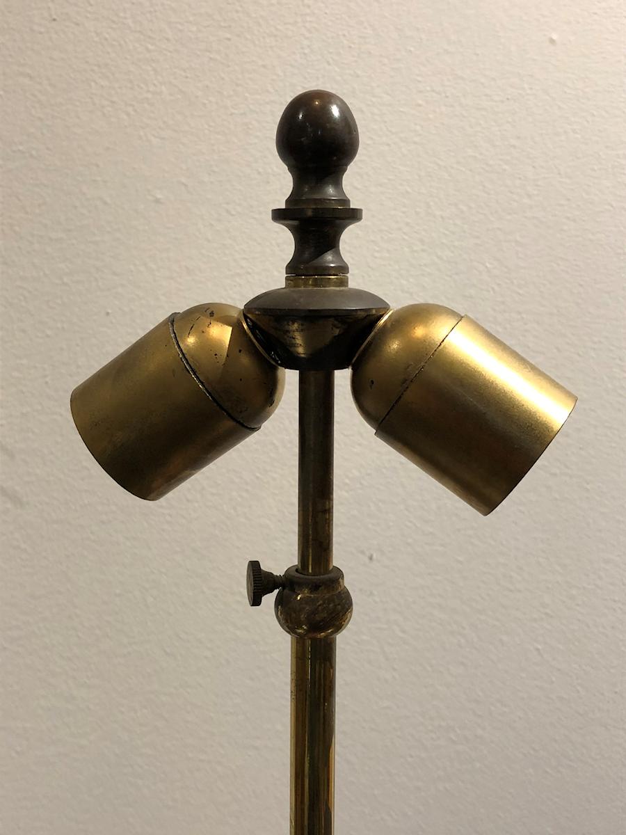 Blue Ceramic and Bronze Table Lamp  In Good Condition For Sale In Dallas, TX