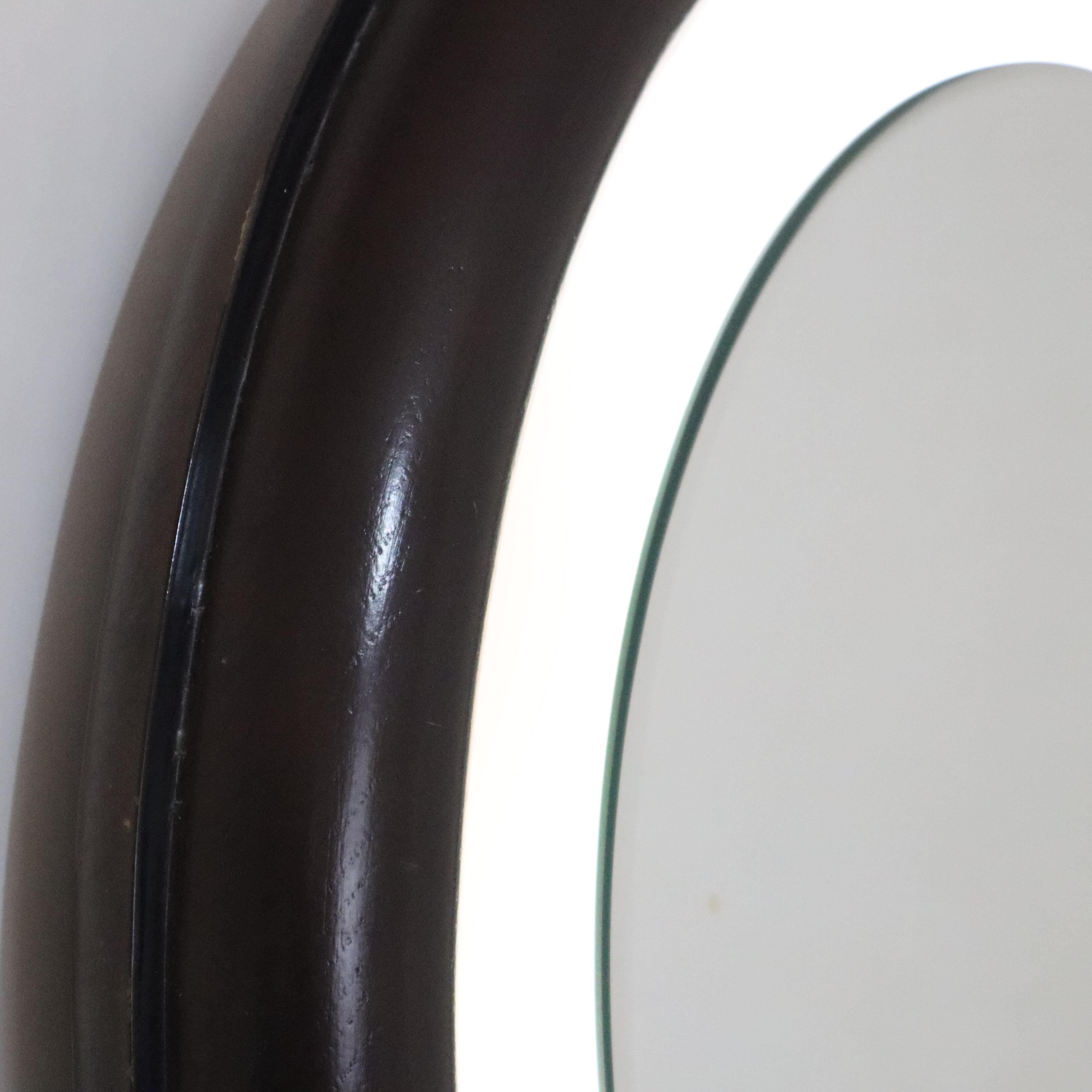 Miroir rond rétro-éclairé brun foncé, The Moderns, Italie, années 1970 en vente 1
