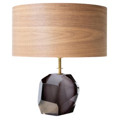 Vintage Mid-Century Modern Dark Grey Murano Table Lamp, Italy, 1950