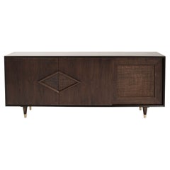 Mid-Century Modern Dark Walnut Credenza, C. 1950s