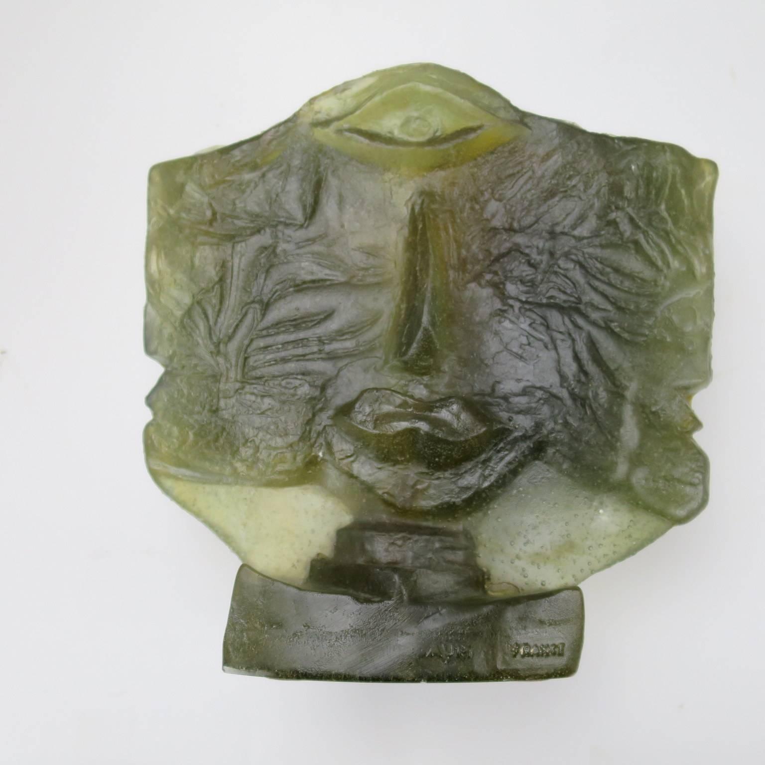Mid-Century Modern Daum Sculpture  Molten Glass signed Bernard Citroen Sculptor  3