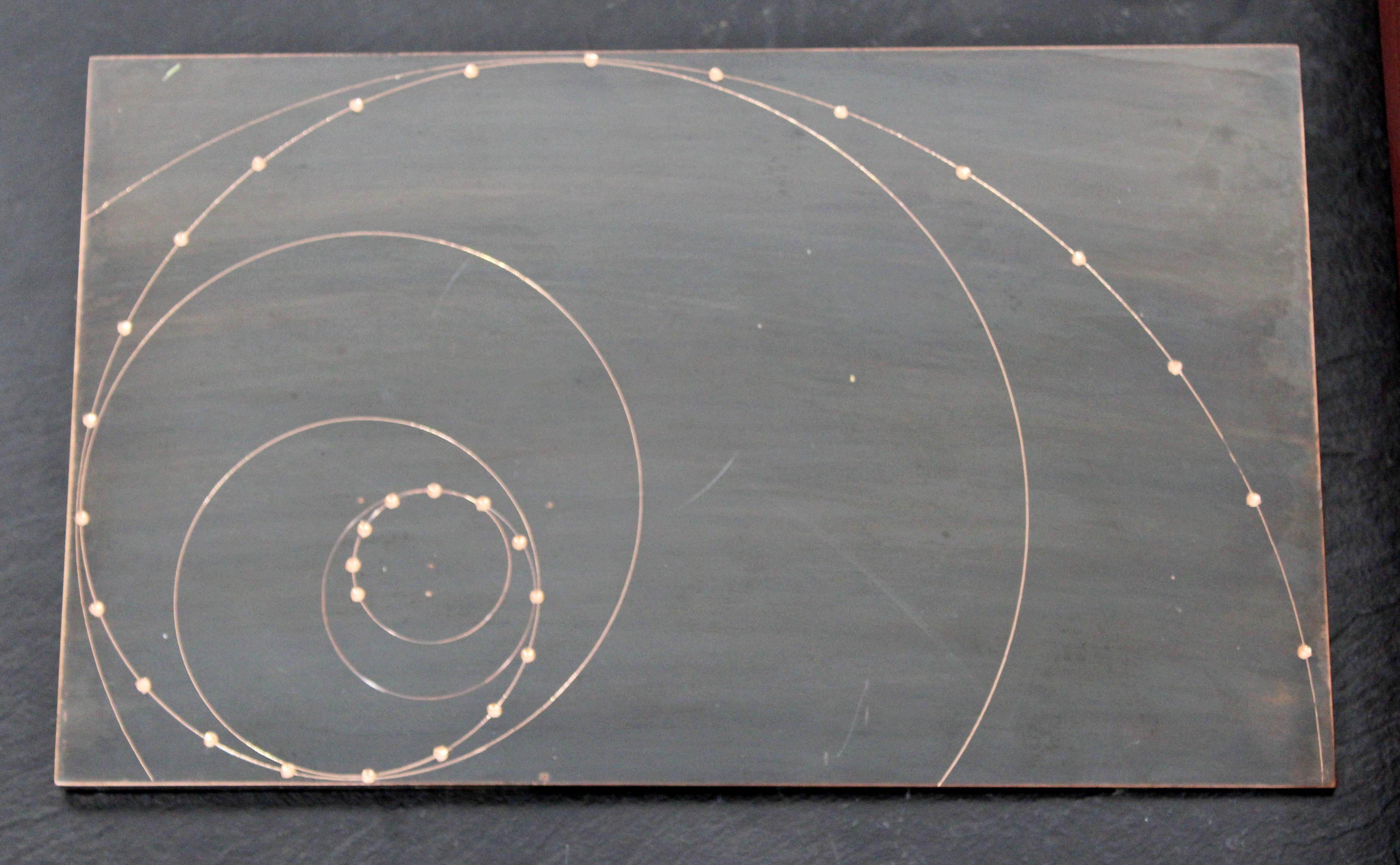 Mid-Century Modern David Barr Table Sculpture Metal Fibonacci Sequence Wood Box 2