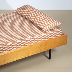 Mid-Century Modern Daybed in Beech and Metal, Italy, 1950s