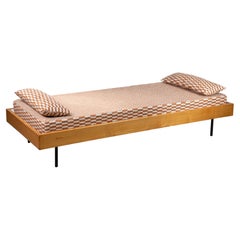Mid-Century Modern Daybed in Beech and Metal, Italy, 1950s