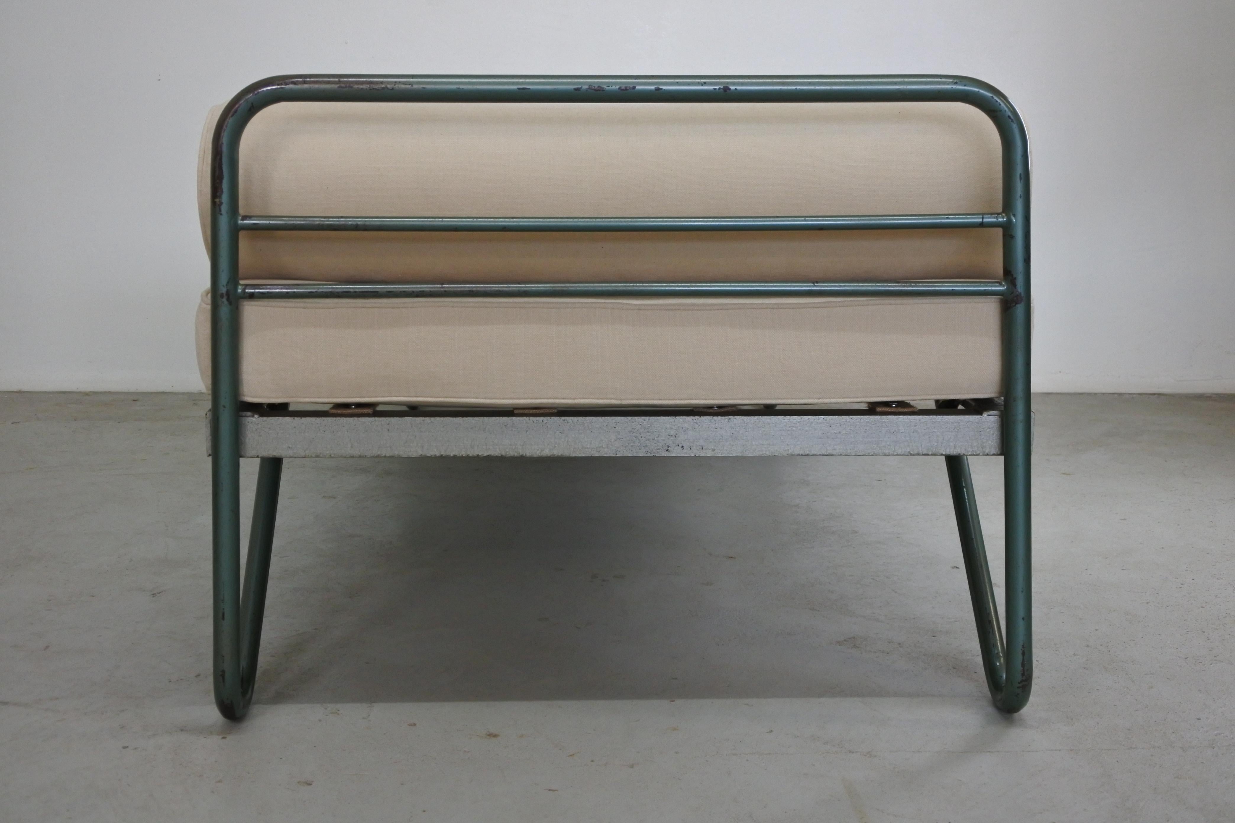 Mid-Century Modern Daybed in Tubular Steel Attr. to Jacques Hitier, France 1950s 11