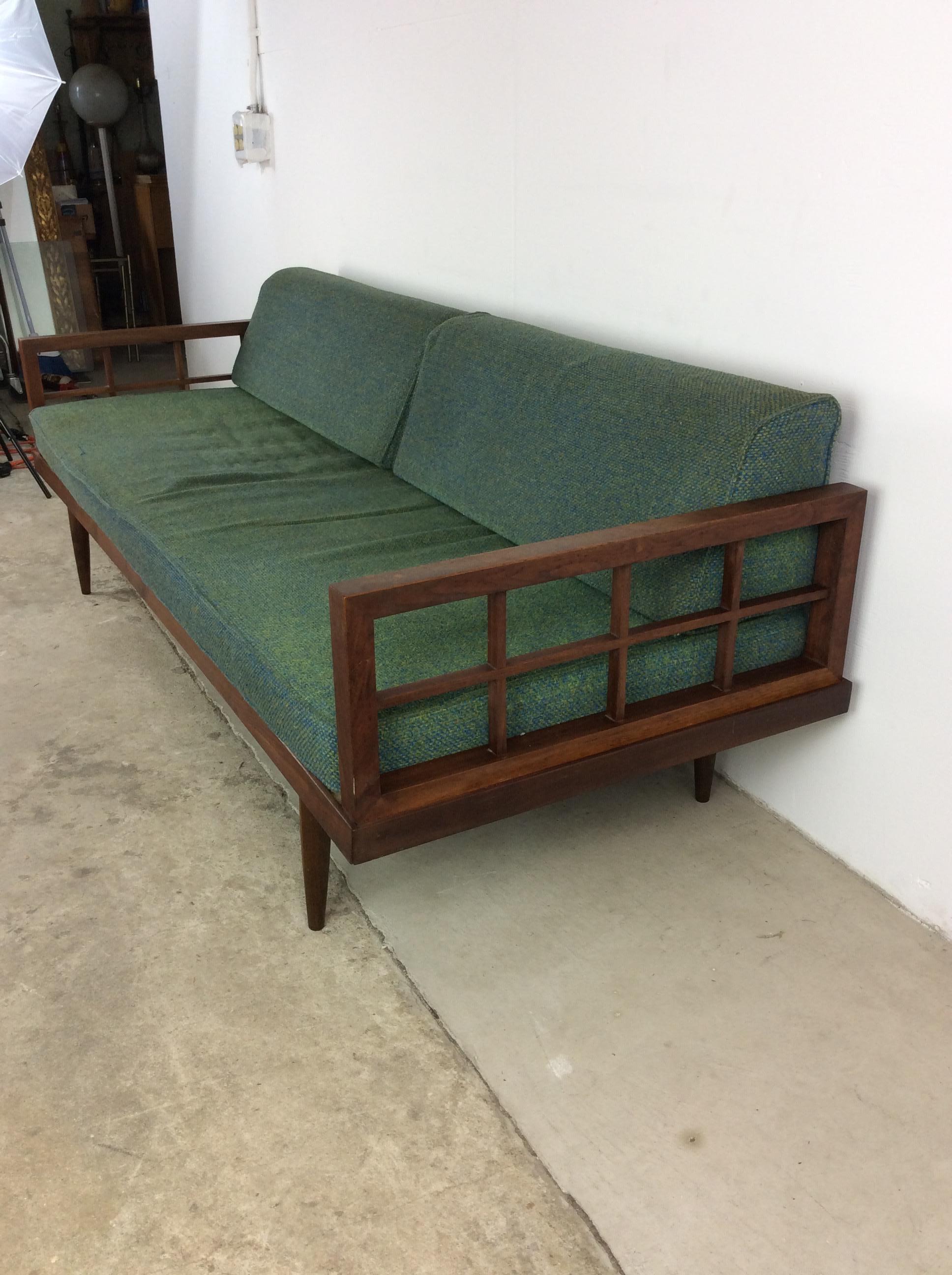Mid Century Modern Daybed Sofa with Walnut Frame 3