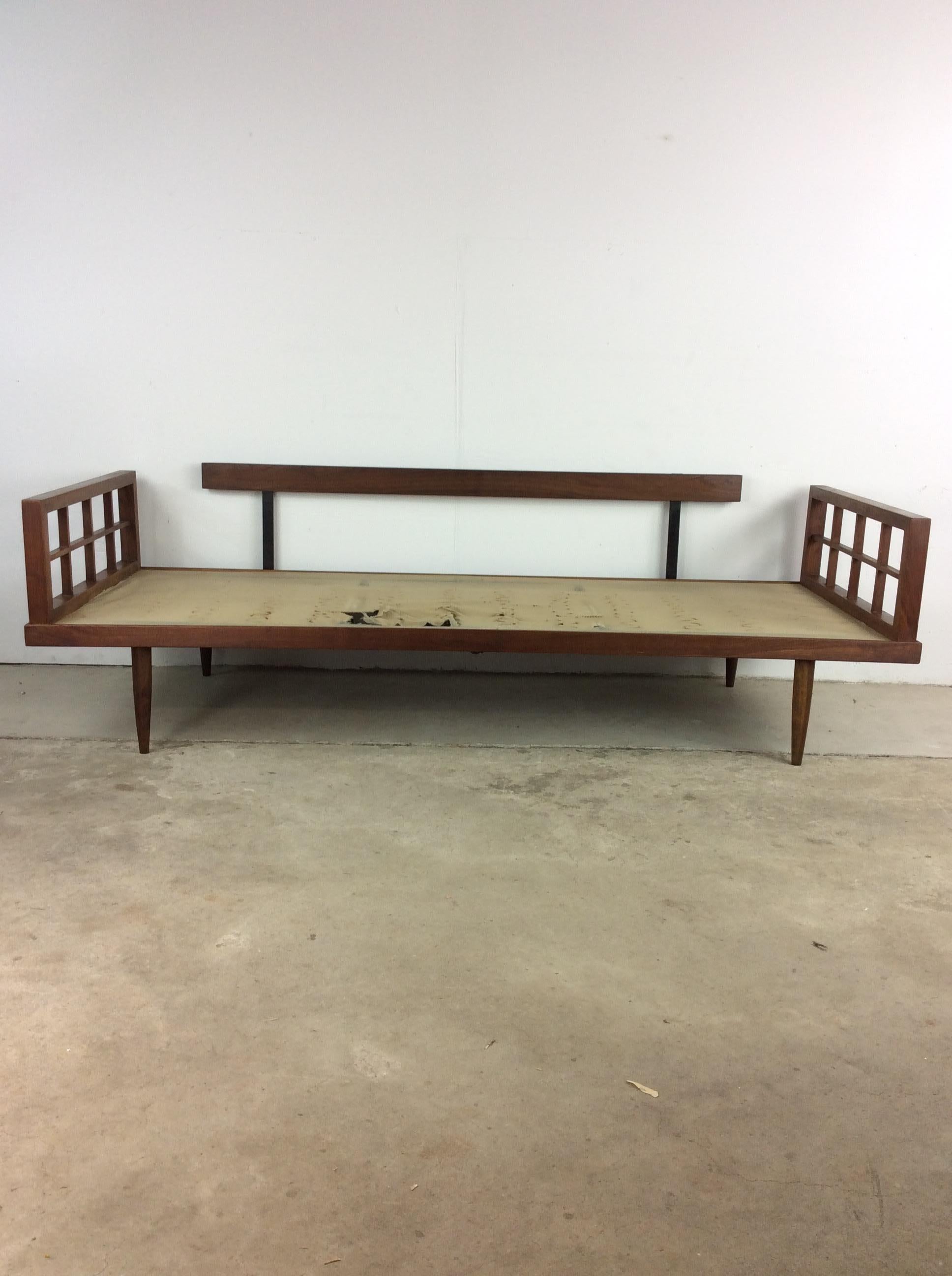 Mid Century Modern Daybed Sofa with Walnut Frame 8