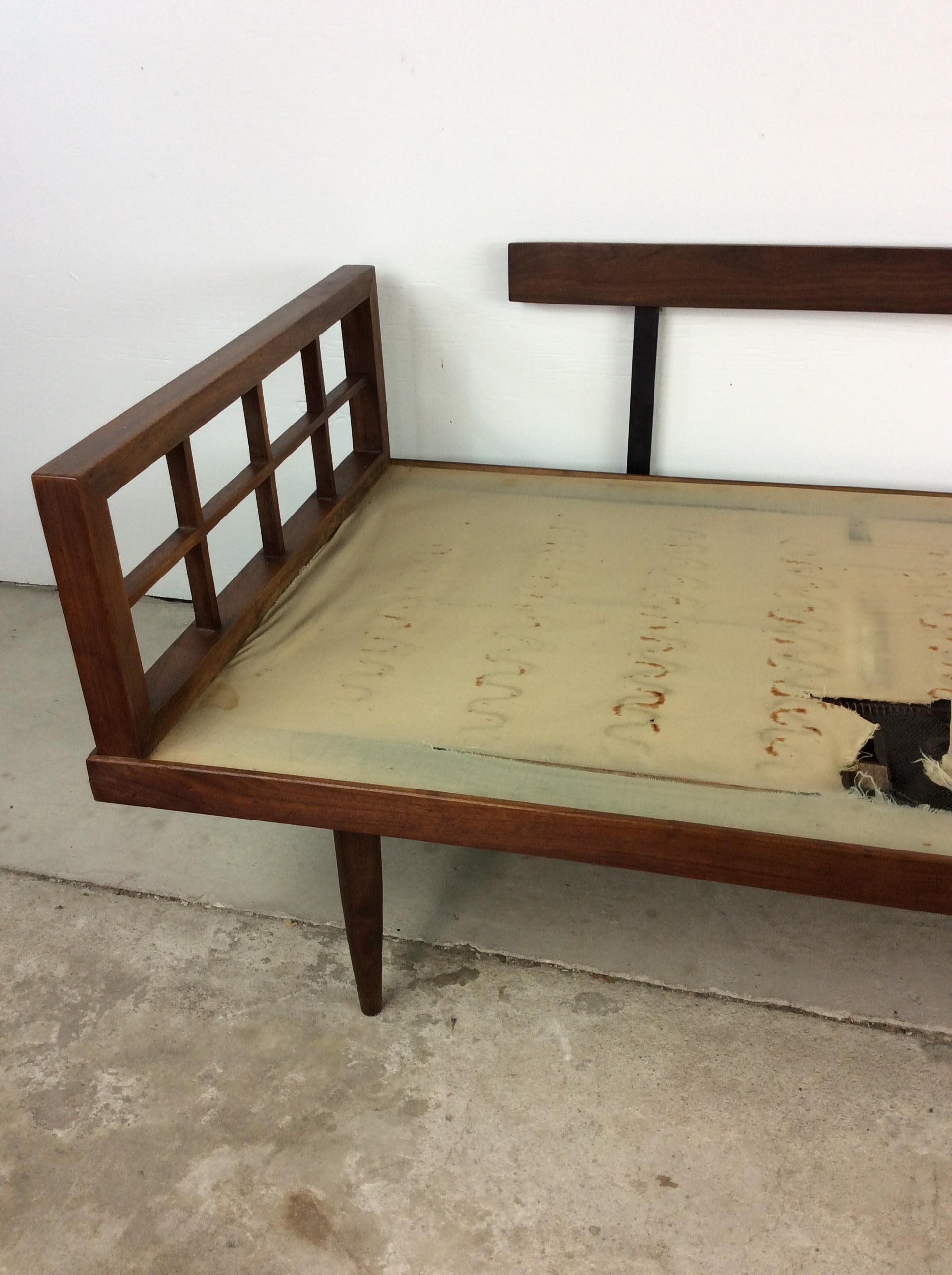 Mid Century Modern Daybed Sofa with Walnut Frame 9