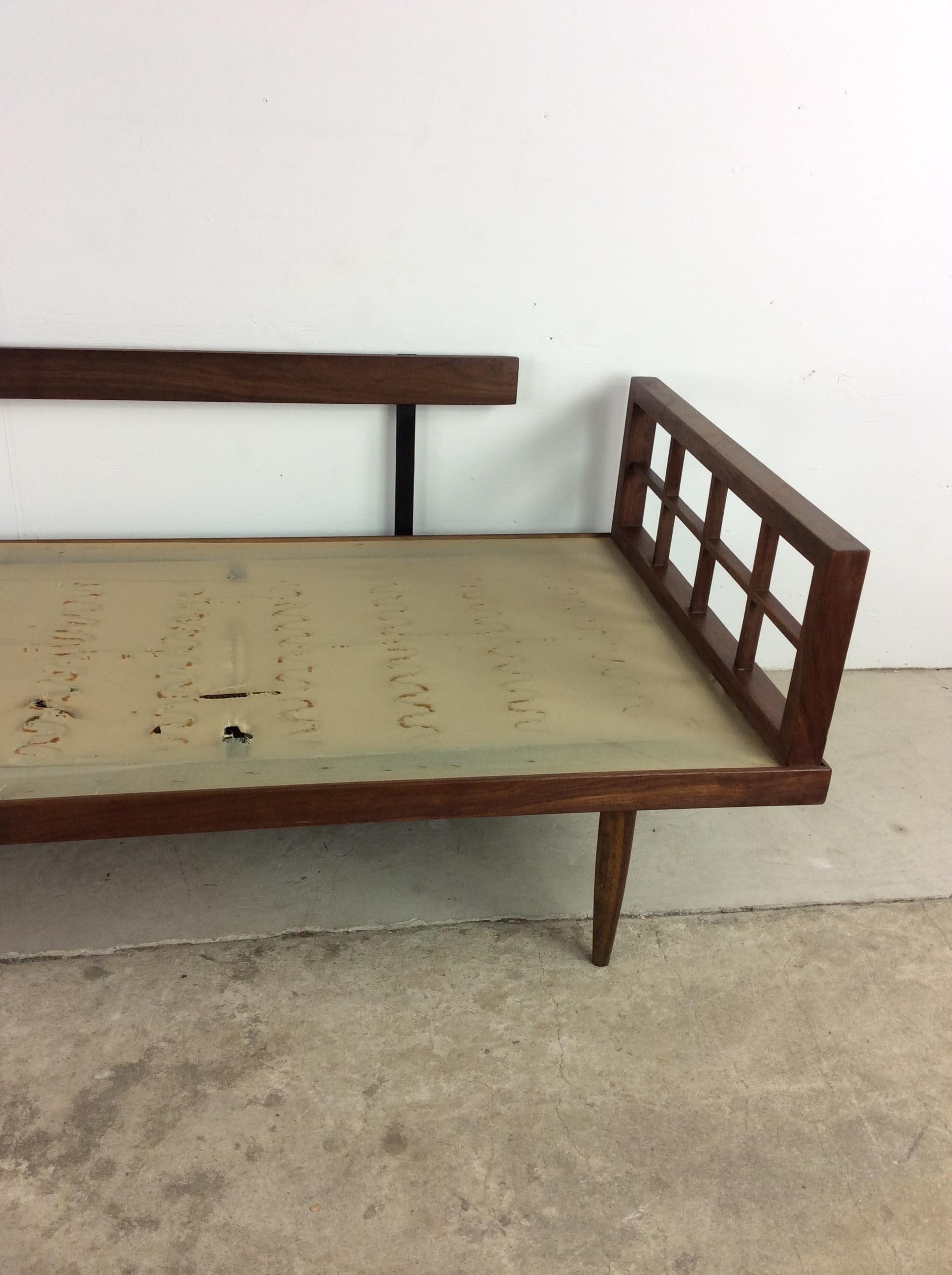 Mid Century Modern Daybed Sofa with Walnut Frame 12