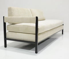 Mid Century Modern Daybed with Teak Frame and Donghia Cut Velvet