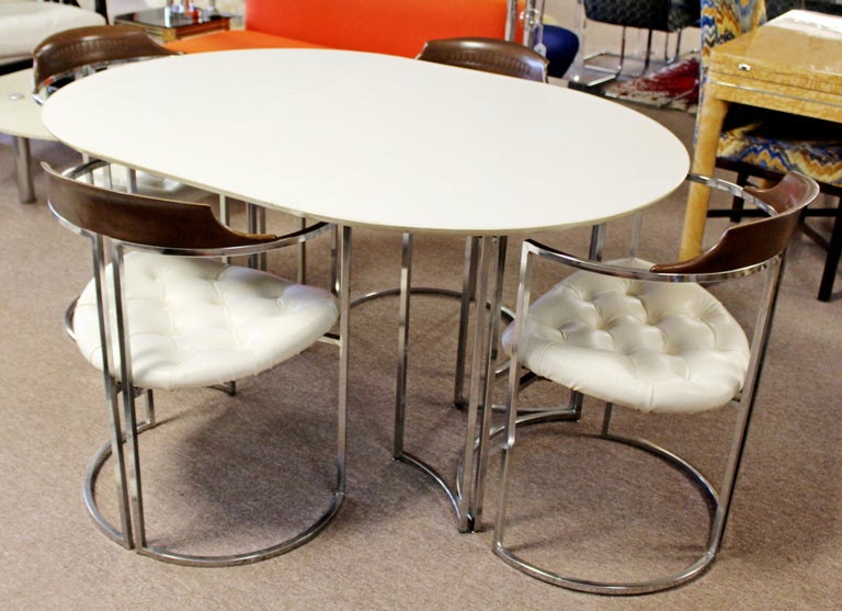 Mid-Century Modern Daystrom Chrome Wood Laminate Dinette Table and 4