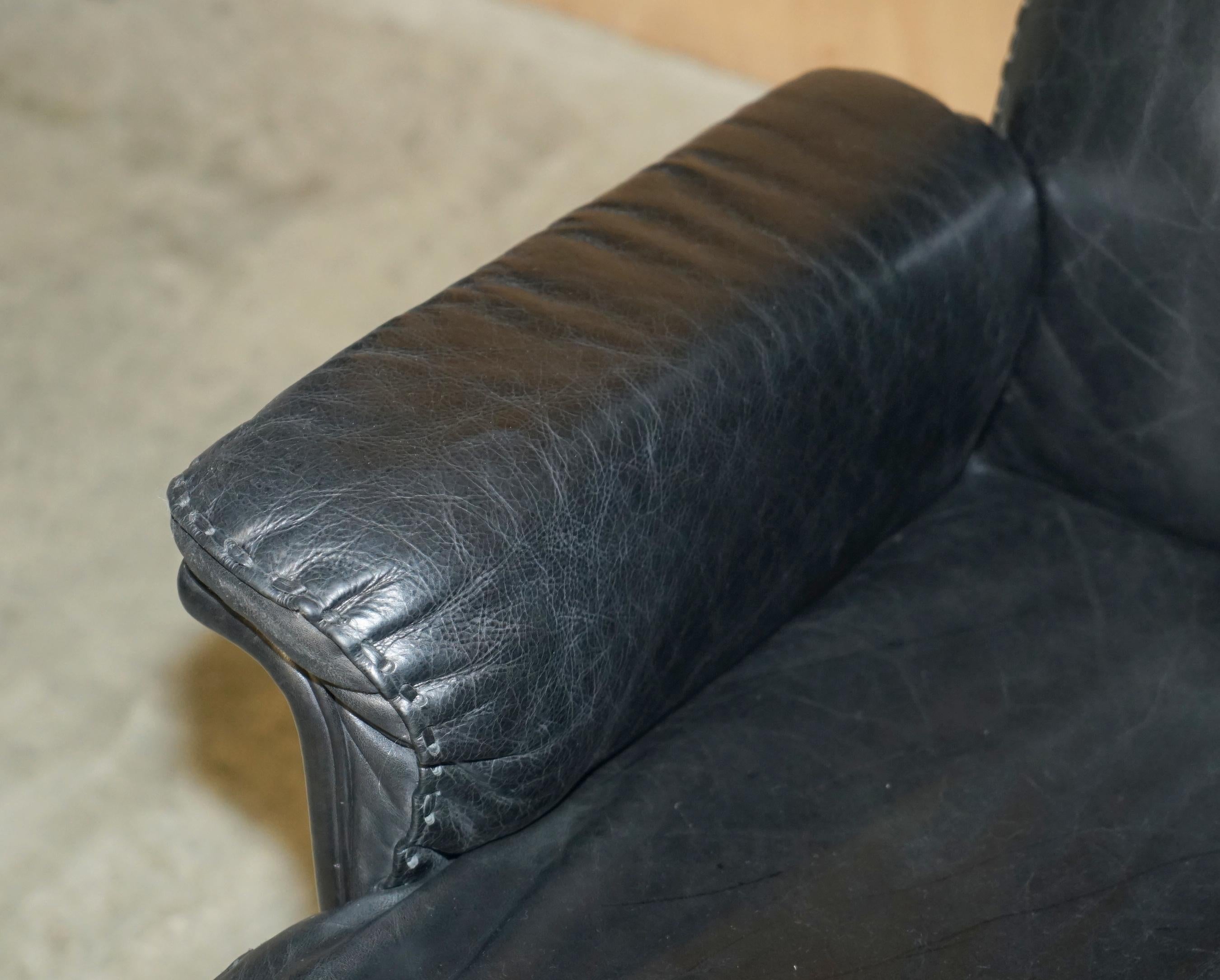 Leather MID CENTURY MODERN DE SEDE DS35 EXECUTIVE OFFICE SWiVEL CHAIR HERITAGE LEATHER For Sale