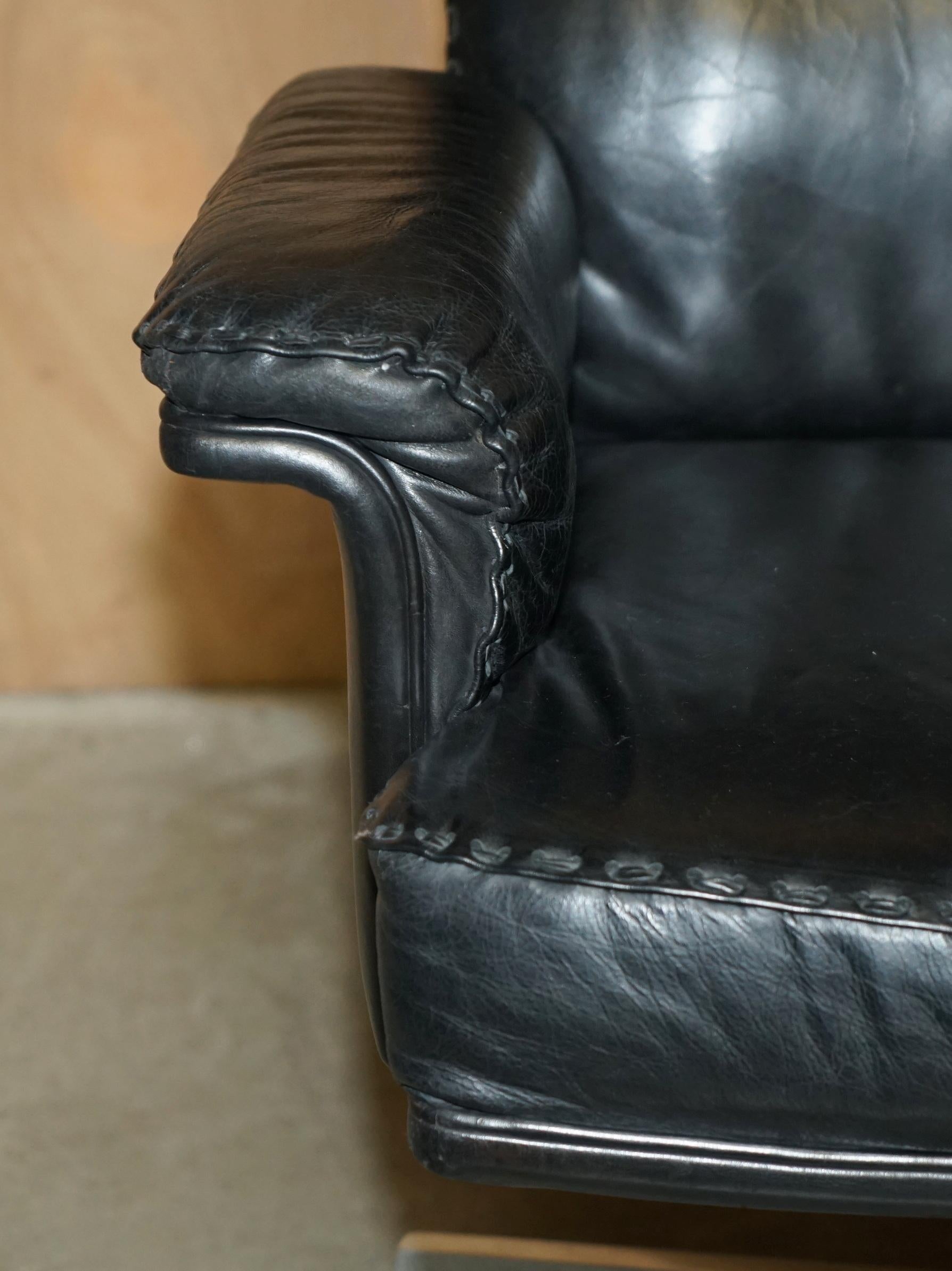 MID CENTURY MODERN DE SEDE DS35 EXECUTIVE OFFICE SWiVEL CHAIR HERITAGE LEATHER For Sale 1
