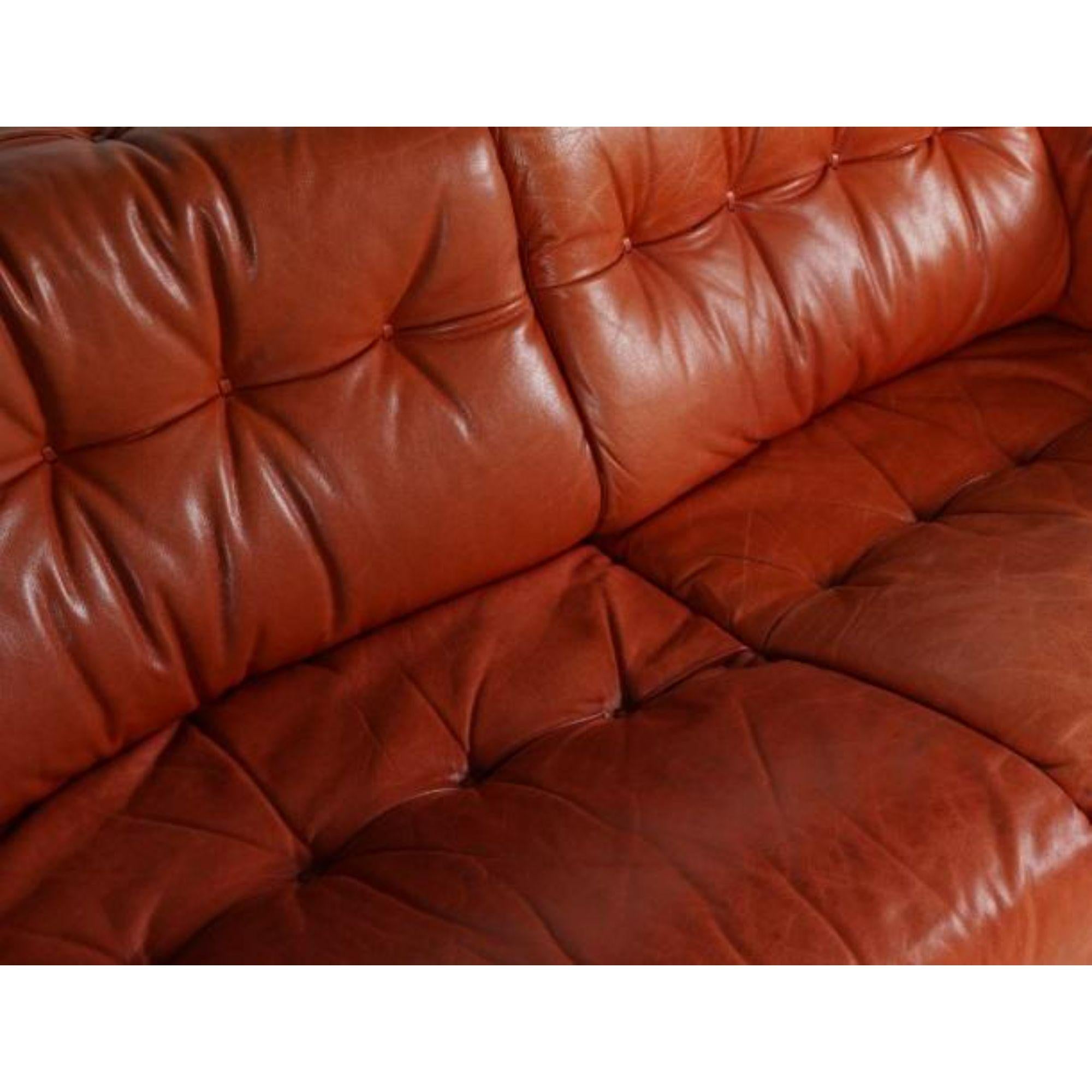 mid century modern leather loveseat