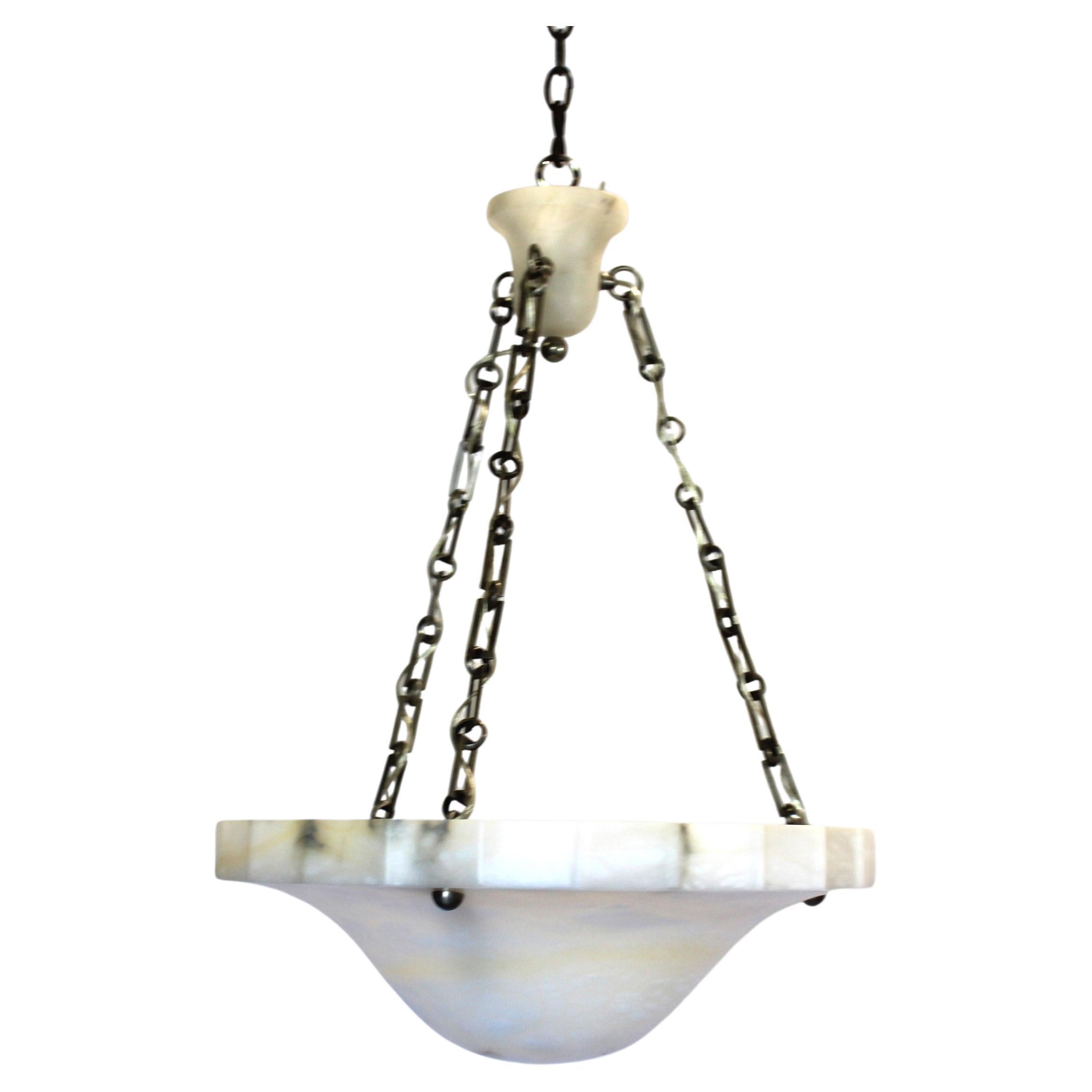 Mid Century /Modern Deco Alabaster Chandelier 