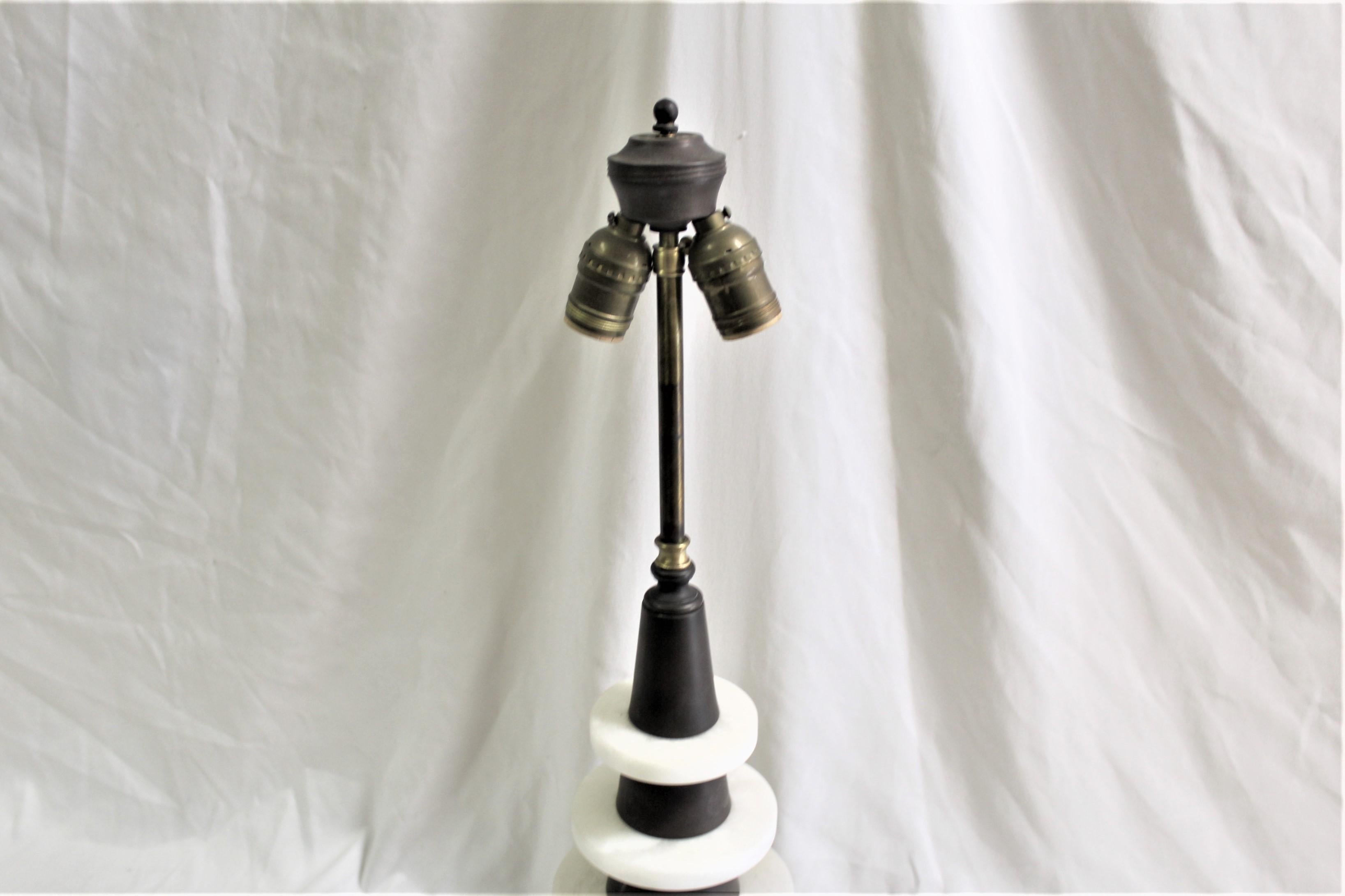 Mid-Century Modern /Deco Alabaster Lamp In Good Condition For Sale In Los Angeles, CA