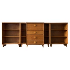 Mid-Century Modern Deco Drop Down Desk with 2 Bookcases