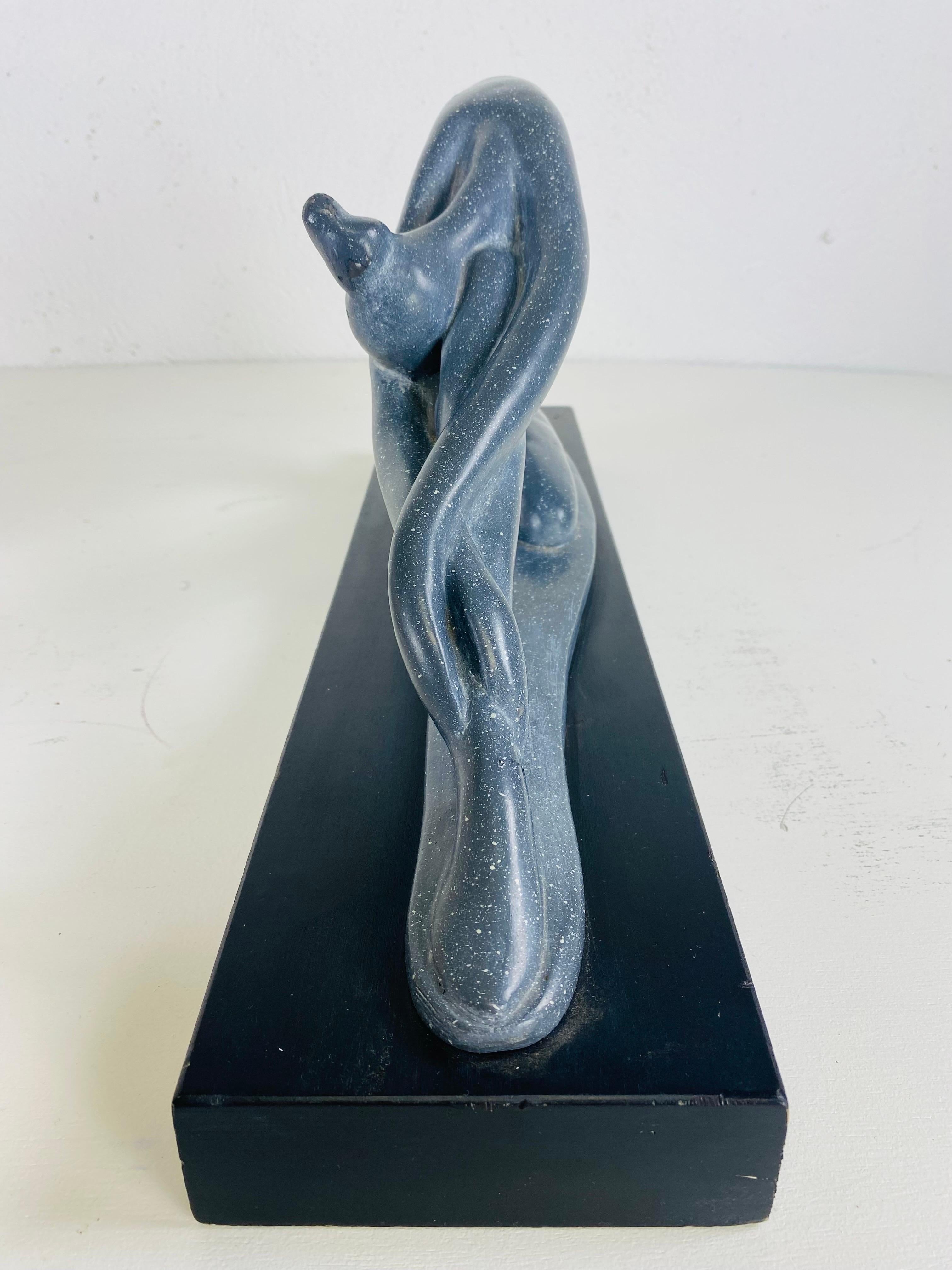 Late 20th Century Mid century modern deco  inspired abstract, female sculpture For Sale