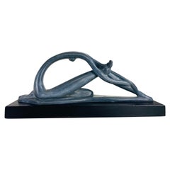 Deco moderno de mediados de siglo  escultura femenina abstracta inspirada