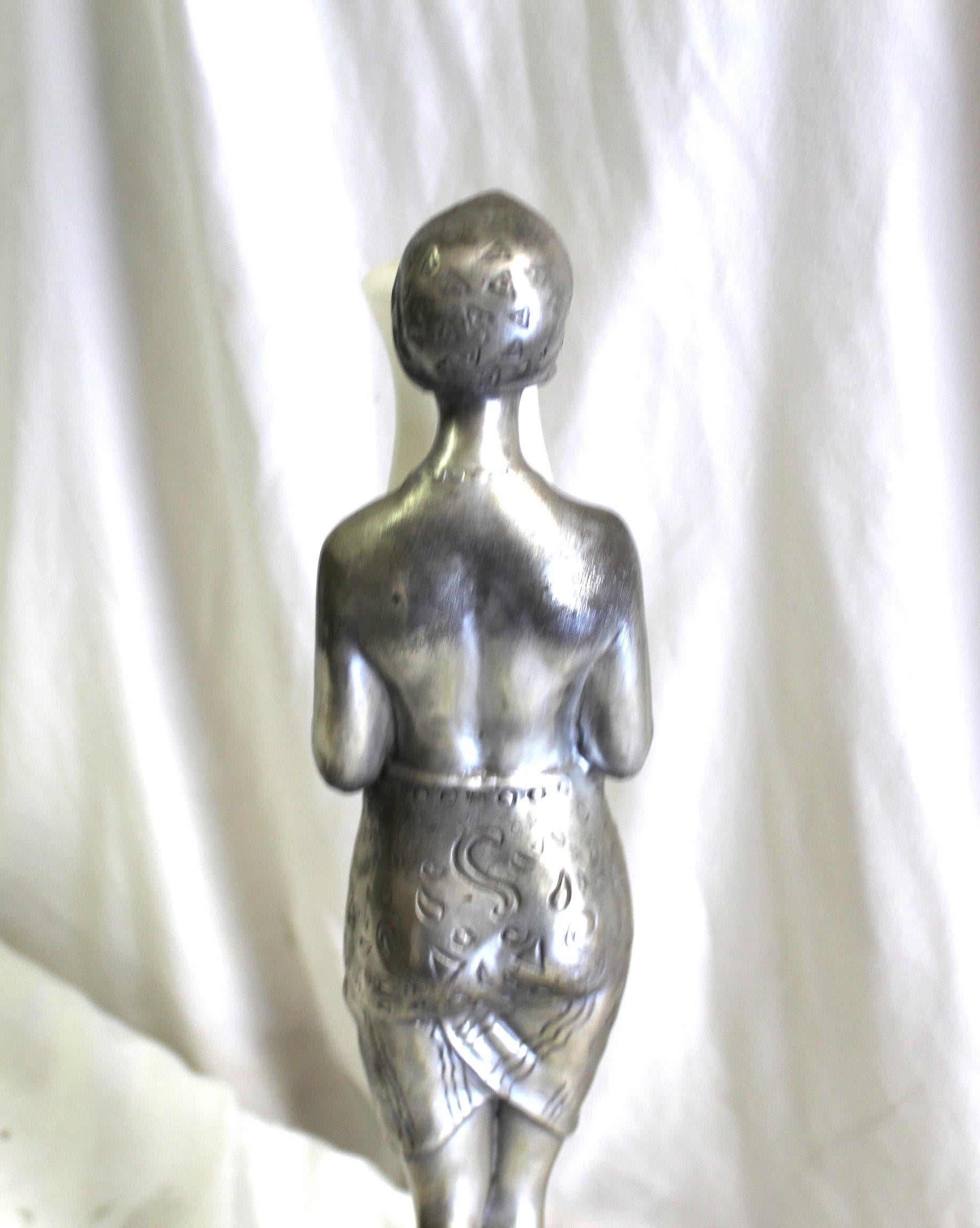 Bronze Mid -Century Modern /Deco Lady Lamp  For Sale