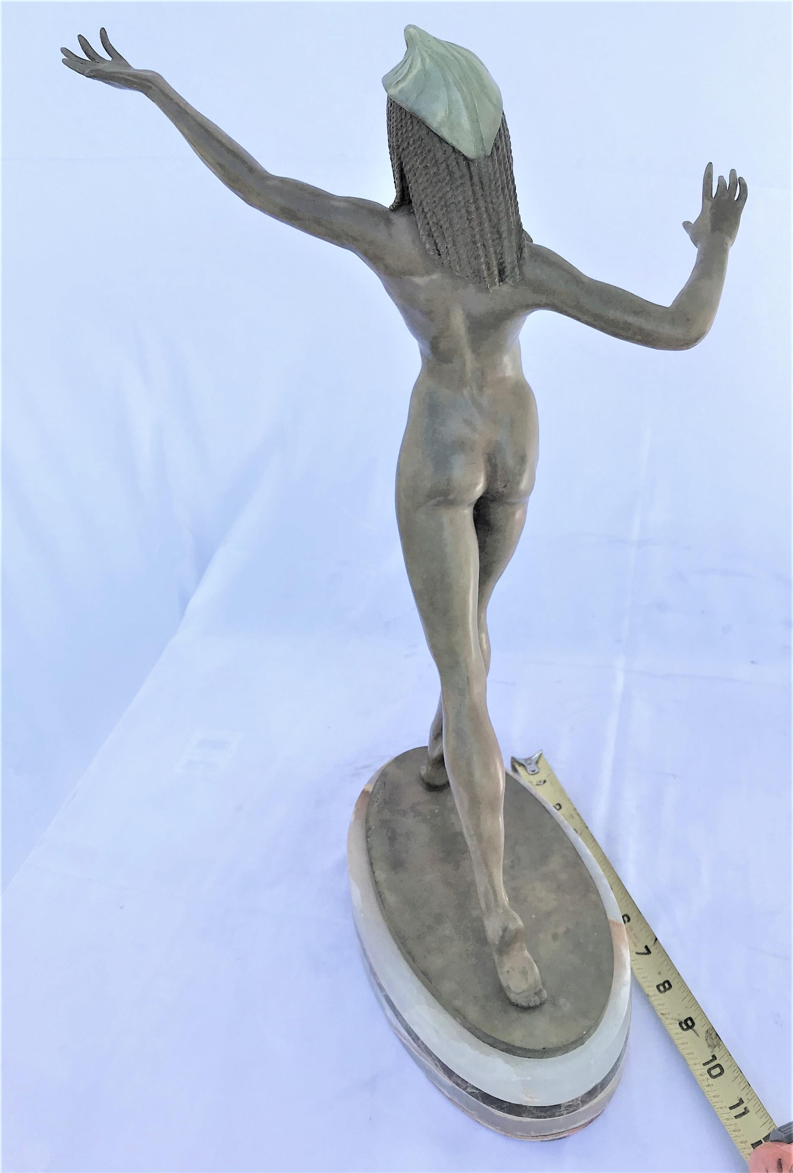 Cast Mid-Century Modern /Deco Nude Bronze of Cleopatra For Sale