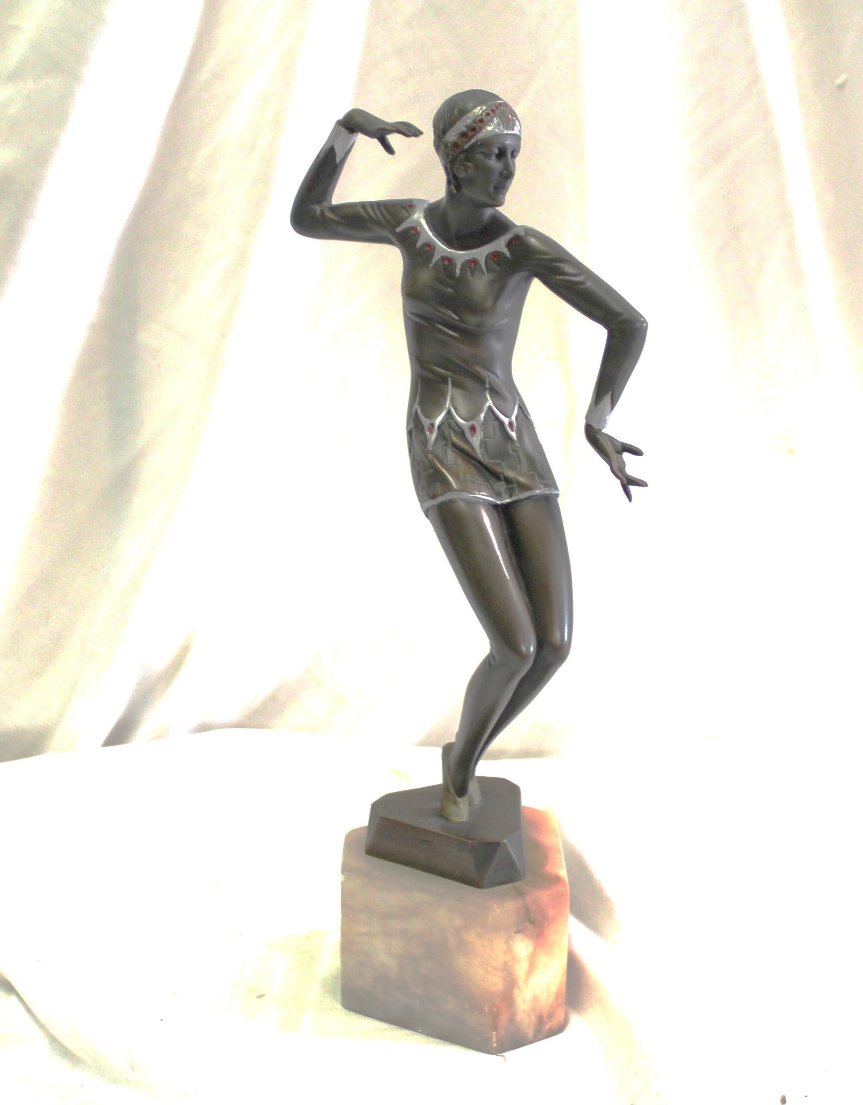 Mid Century /Modern/Deco Style Bronze Girl Dancer, England For Sale 2