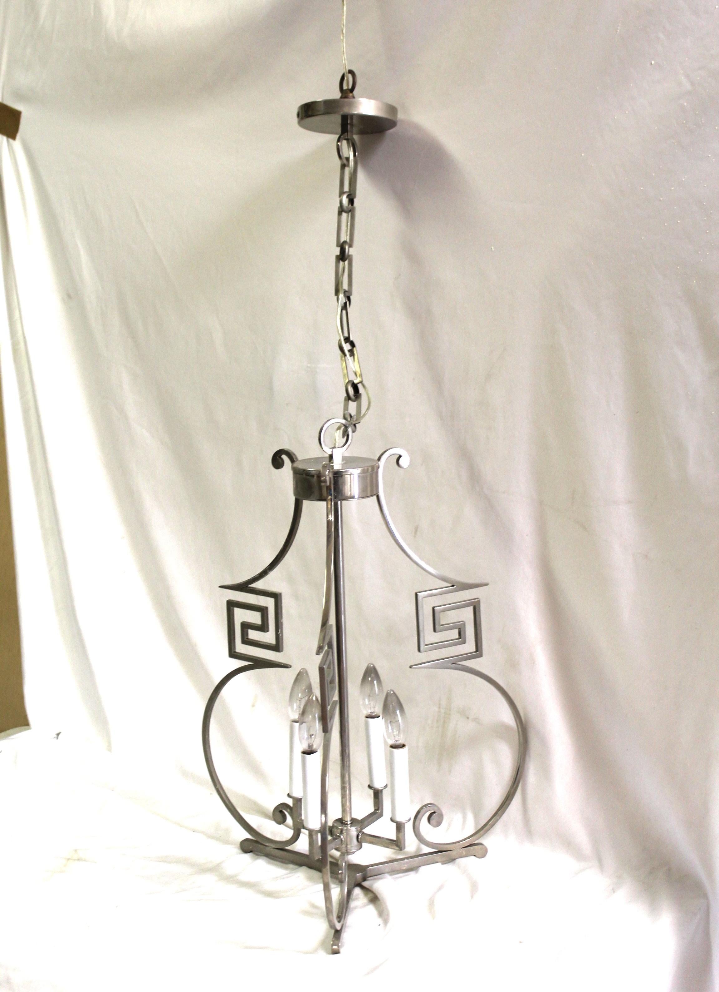 Lampadario in stile Mid Century /Moderno/Deco  Finitura in nichel in vendita 2